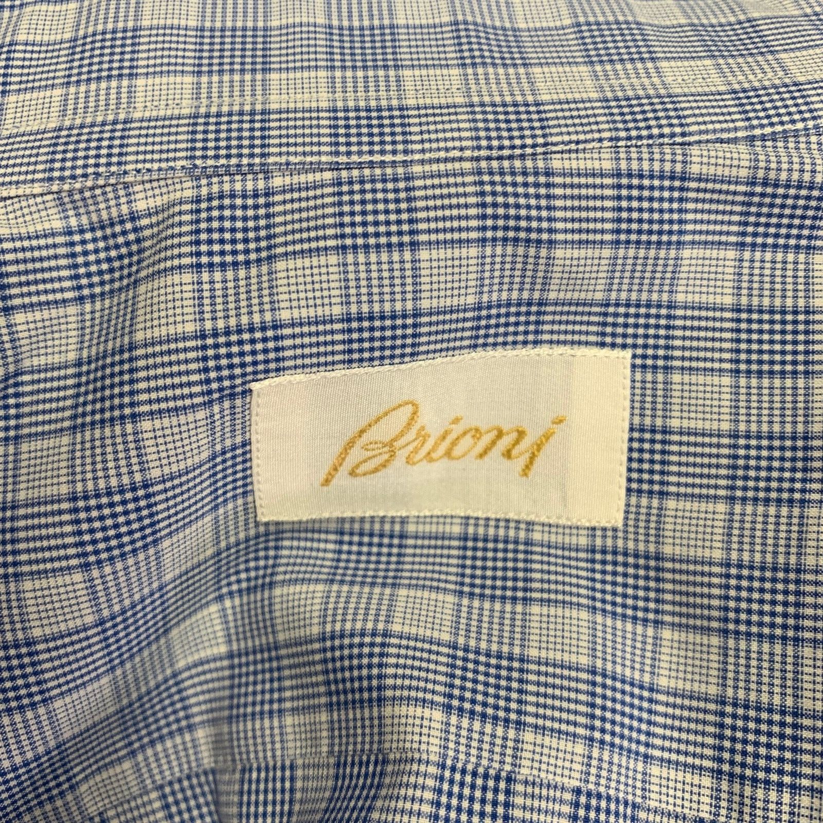 Brioni L Blue Light Blue Plaid Cotton Button Up Long Sleeve Shirt Size US L / EU 52-54 / 3 - 5 Thumbnail