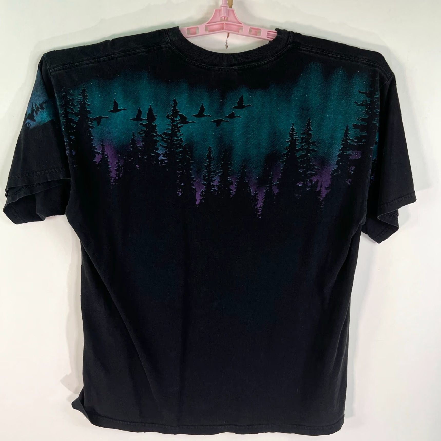 Gildan Gildan Night Wolf T Shirt Adult XL Black Graphic Tee Mens Size US XL / EU 56 / 4 - 4 Thumbnail