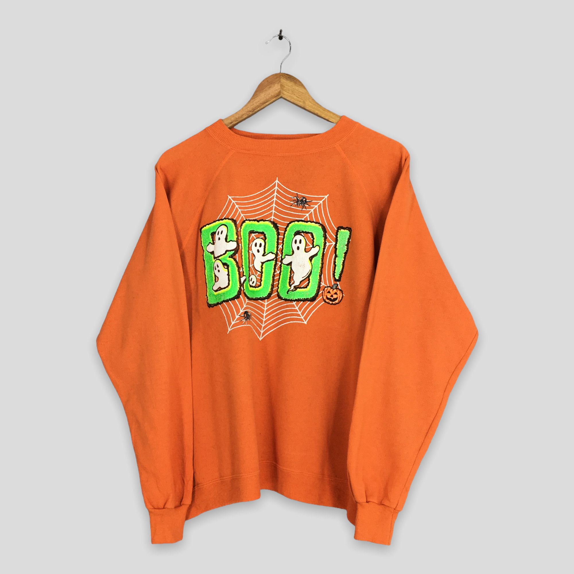 Hanes Vintage Happy Halloween Scary Ghost Boo Sweatshirt XLarge Size US XL / EU 56 / 4 - 1 Thumbnail