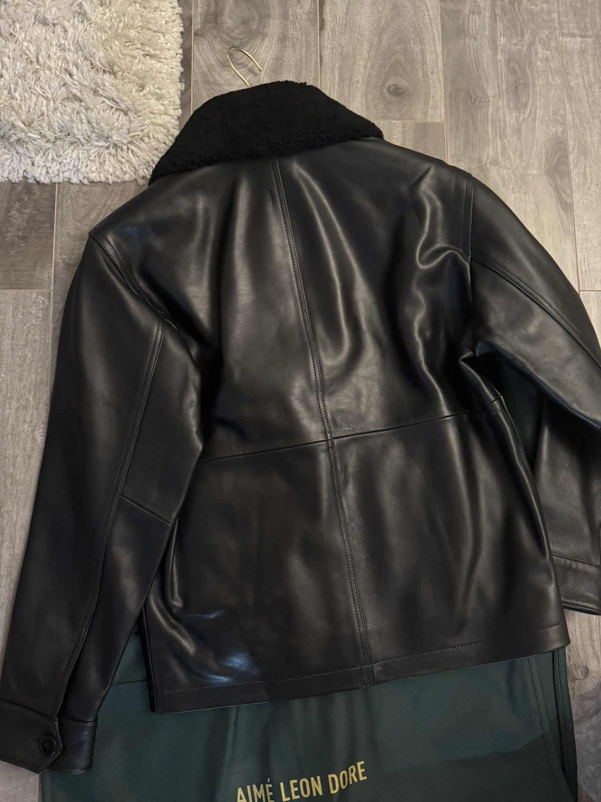 Aime Leon Dore Aime Leon Dore Black N1 Leather Shearling Deck Jacket Size US XS / EU 42 / 0 - 10 Thumbnail