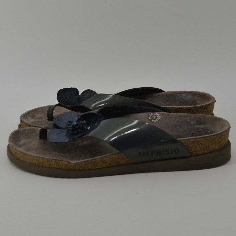 Mephisto Mephisto Wms Euro 39 US 9 Sandal Blue Floral Thong Sandal Size US 9 / IT 39 - 17 Thumbnail