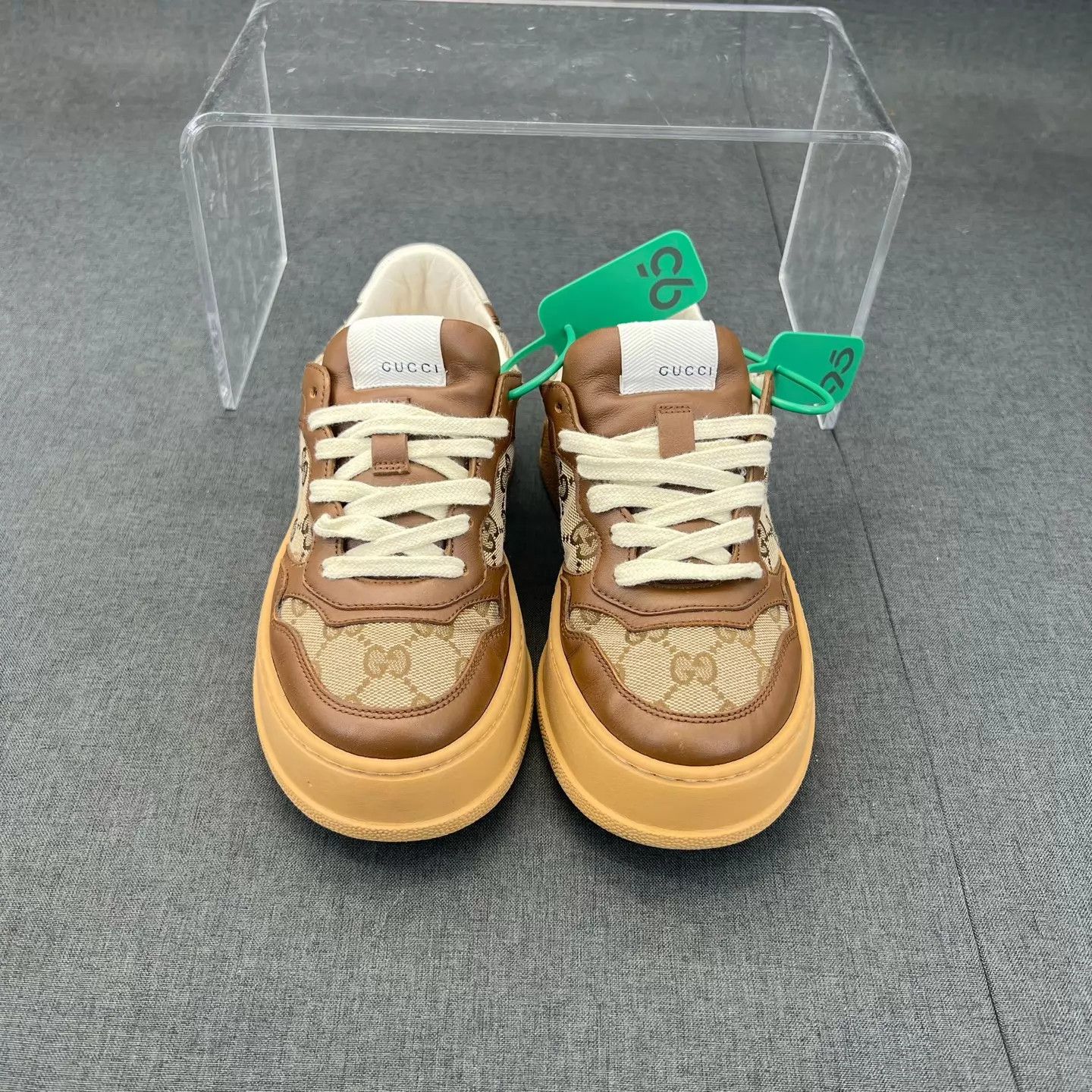 Gucci Gucci Brown Biscuit Sneakers EU35.5 Near New Box Size US 5 / IT 35 - 6 Thumbnail
