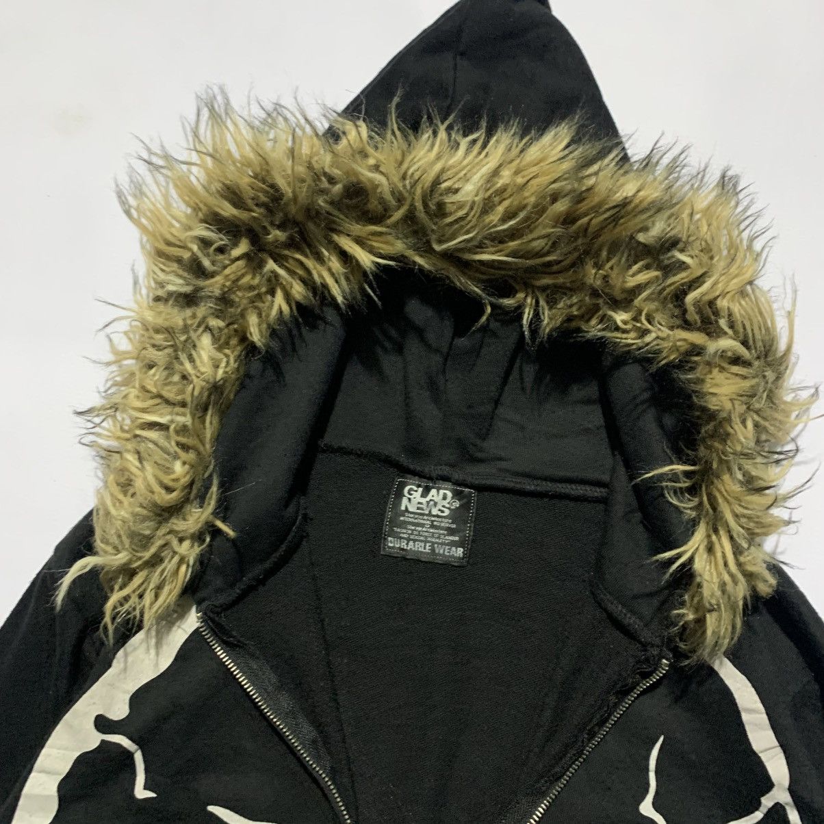 Japanese Brand Gladnews skull fur zip hoodie Size US M / EU 48-50 / 2 - 4 Thumbnail