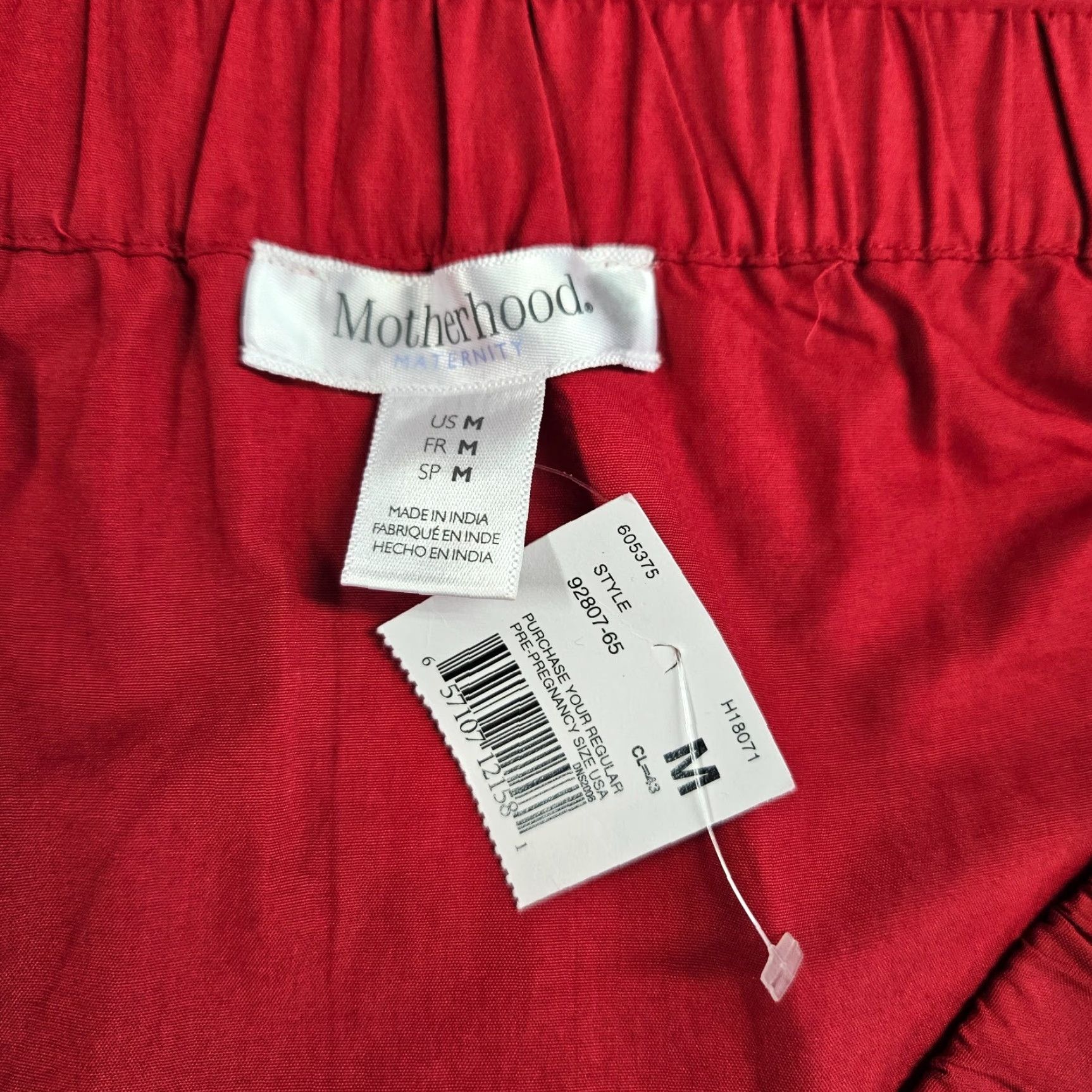 Vintage Motherhood Maternity Off the Shoulder Top Blouse Womens Sz M Red Cotton Blend Size M / US 6-8 / IT 42-44 - 5 Thumbnail