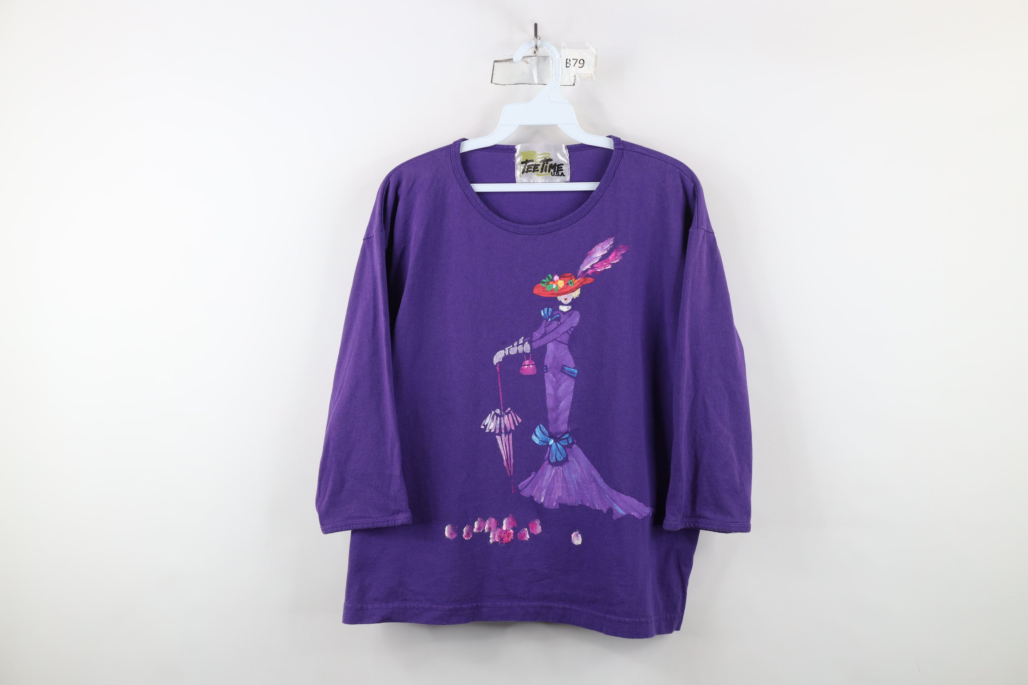 Vintage Vintage 90s Streetwear Painted High Fashion Couture T-Shirt Size L / US 10 / IT 46 - 1 Thumbnail
