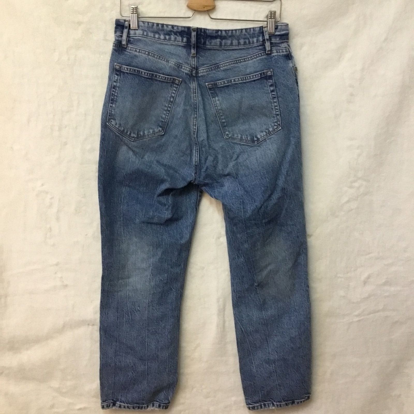 Loft Loft Blue Curvy High Waist Straight Crop Jeans Size 30" / US 8 / IT 44 - 5 Thumbnail