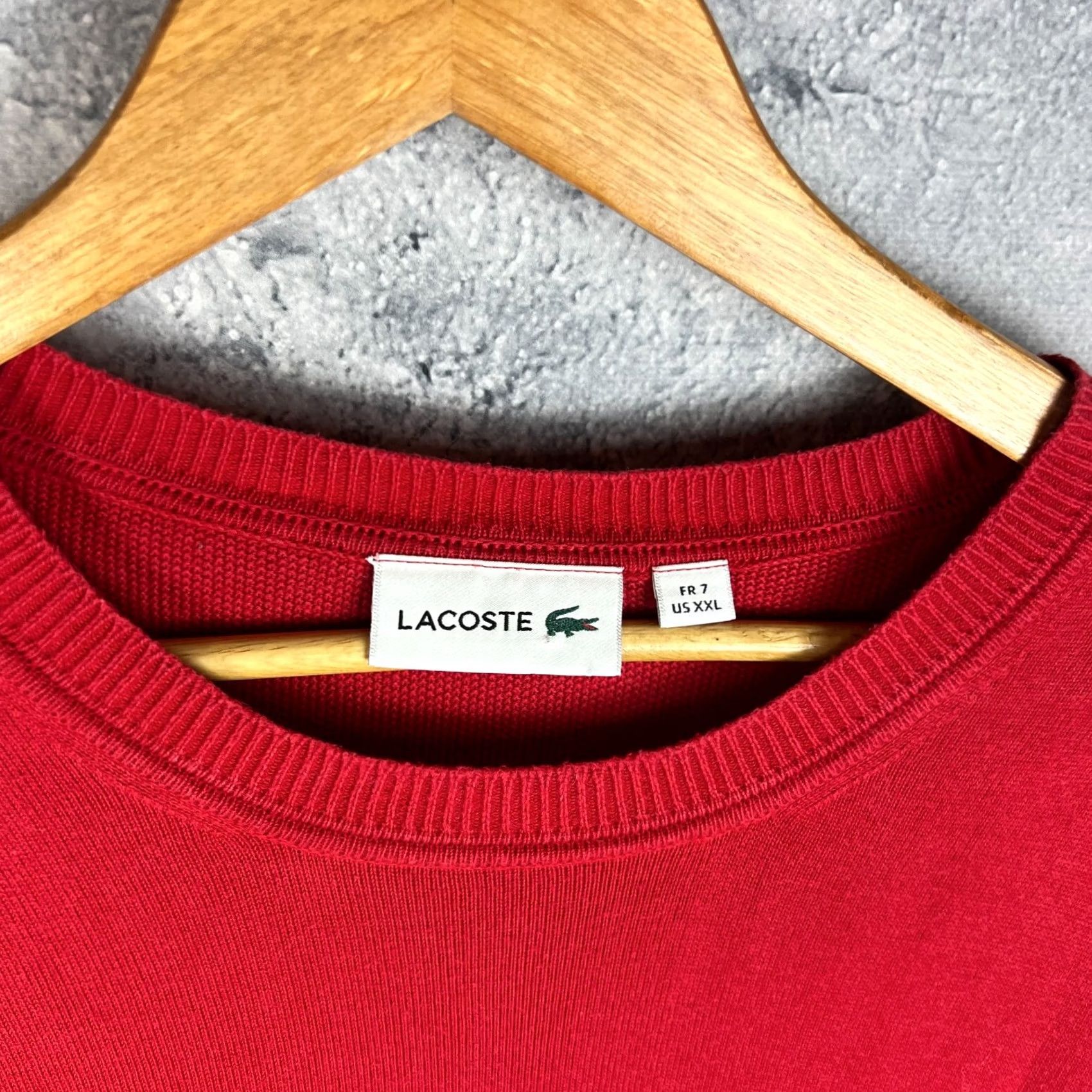 Lacoste Lacoste Sweater Men’s XXL Cotton Pullover Crew Neck Classic Logo Red Size US XXL / EU 58 / 5 - 4 Thumbnail