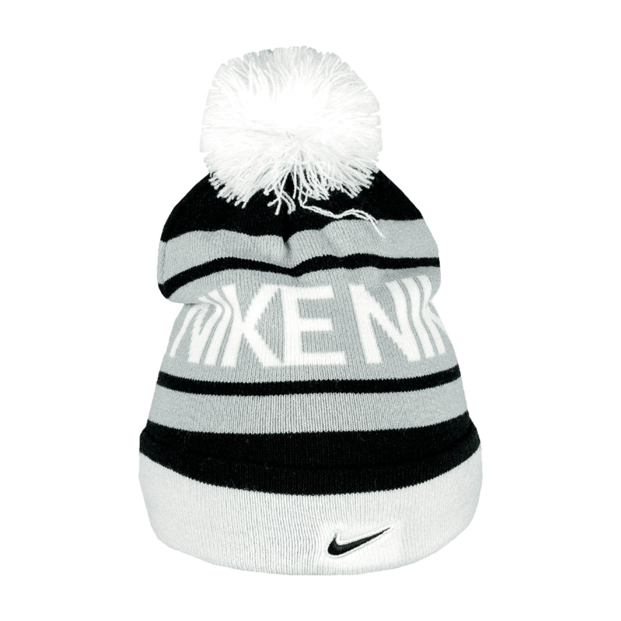 Nike Pom Knit Beanie White/Black 546113-010 Size ONE SIZE - 1 Thumbnail