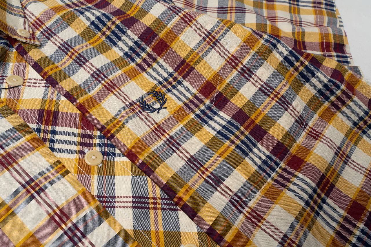 Fred Perry 🔵 FRED PERRY Short Sleeve Cotton Madras Check Shirt Size US XS / EU 42 / 0 - 8 Thumbnail
