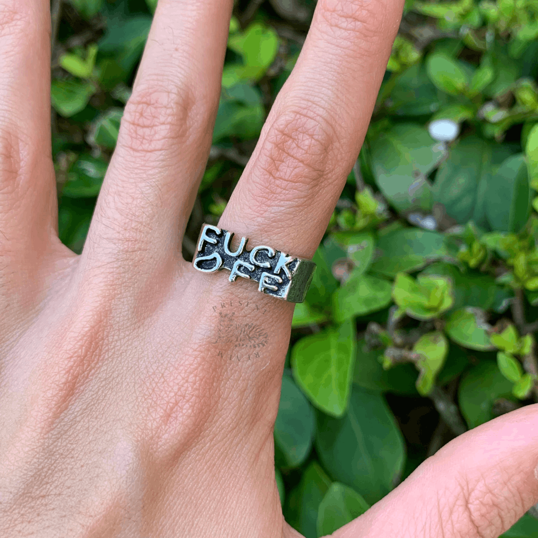 Vintage F Off Ring (Available sizes 7 and 8) Size ONE SIZE - 2 Thumbnail
