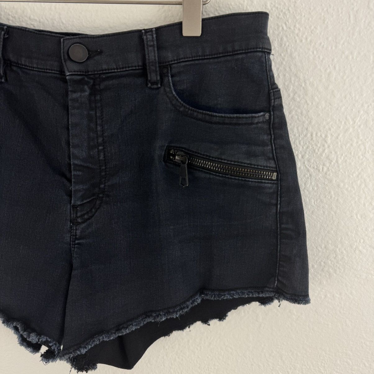 Diesel DIESEL Womens Black High Waisted Raw Hem Zipper Moto Shorts Size 26" / US 2 / IT 38 - 8 Thumbnail