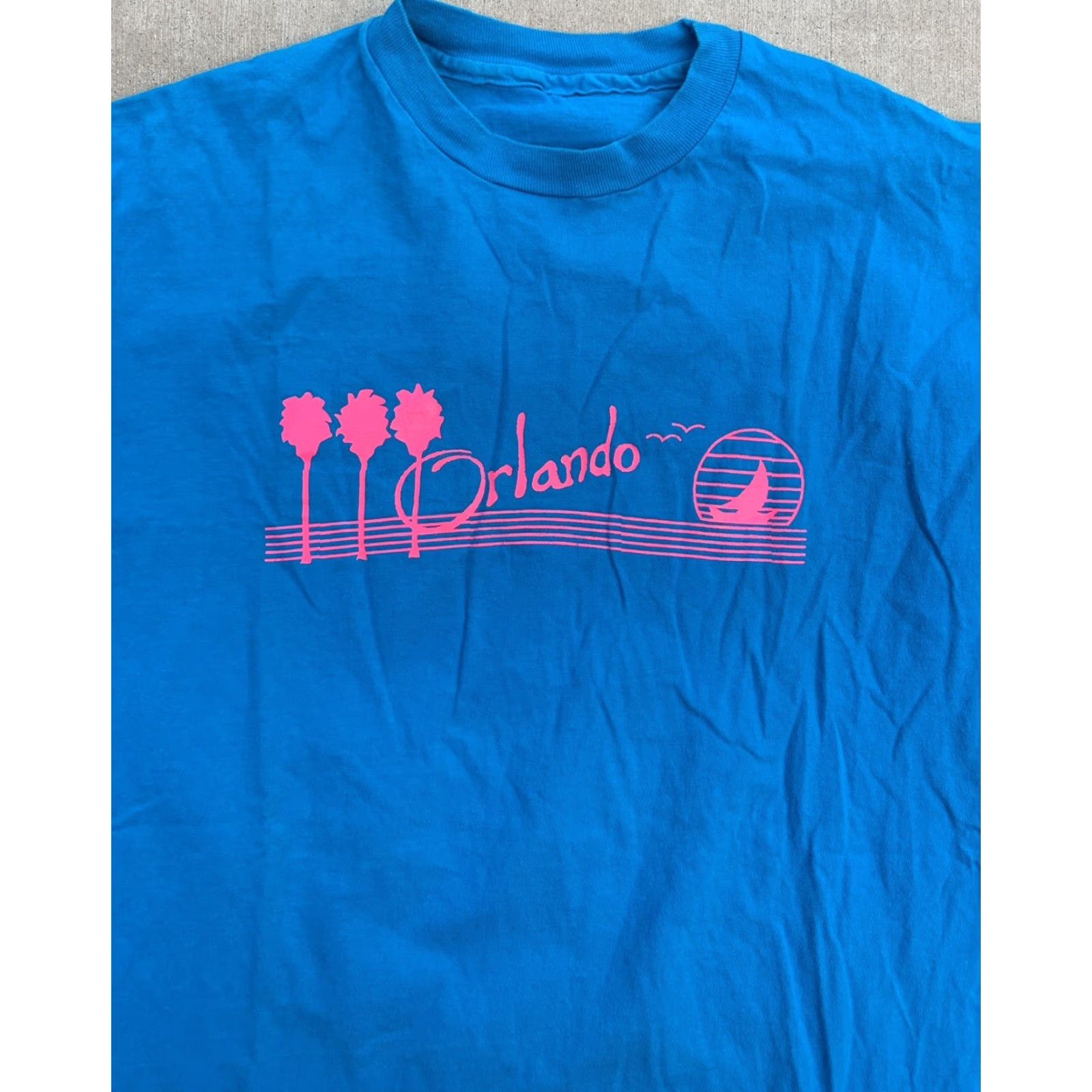 Pinko VINTAGE Orlando T Shirt Neon Pink Graphics Tee Single Stitch 80s 90s 2XL Blues? Size US XXL / EU 58 / 5 - 3 Thumbnail