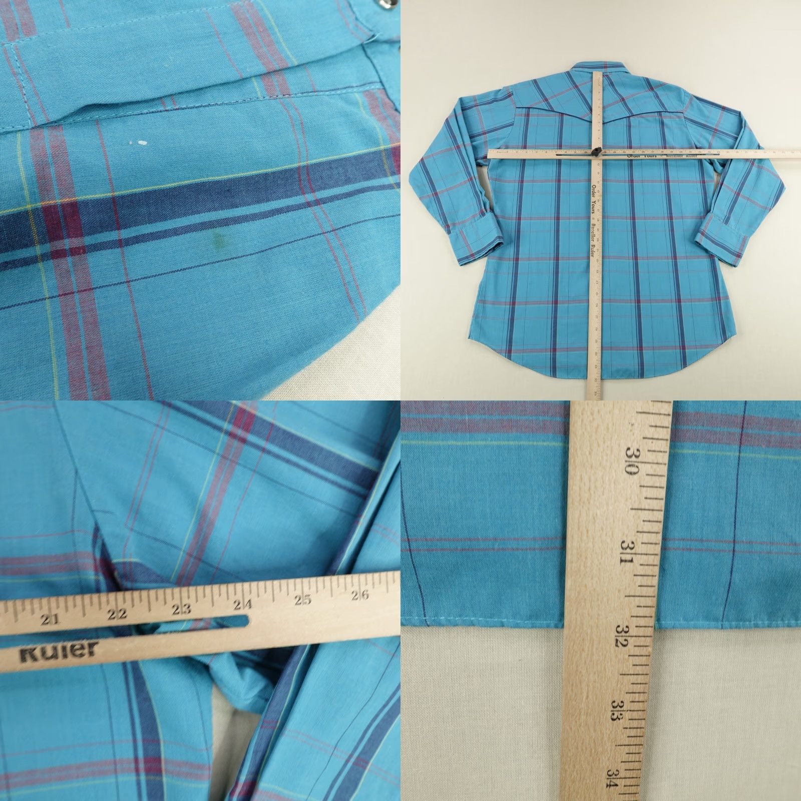Vintage VINTAGE Ely Diamond Shirt Mens Large Blue Plaid Western Pearl Snap Rodeo Ranch Cowboy Outdoor Button-Up Size US L / EU 52-54 / 3 - 8 Thumbnail