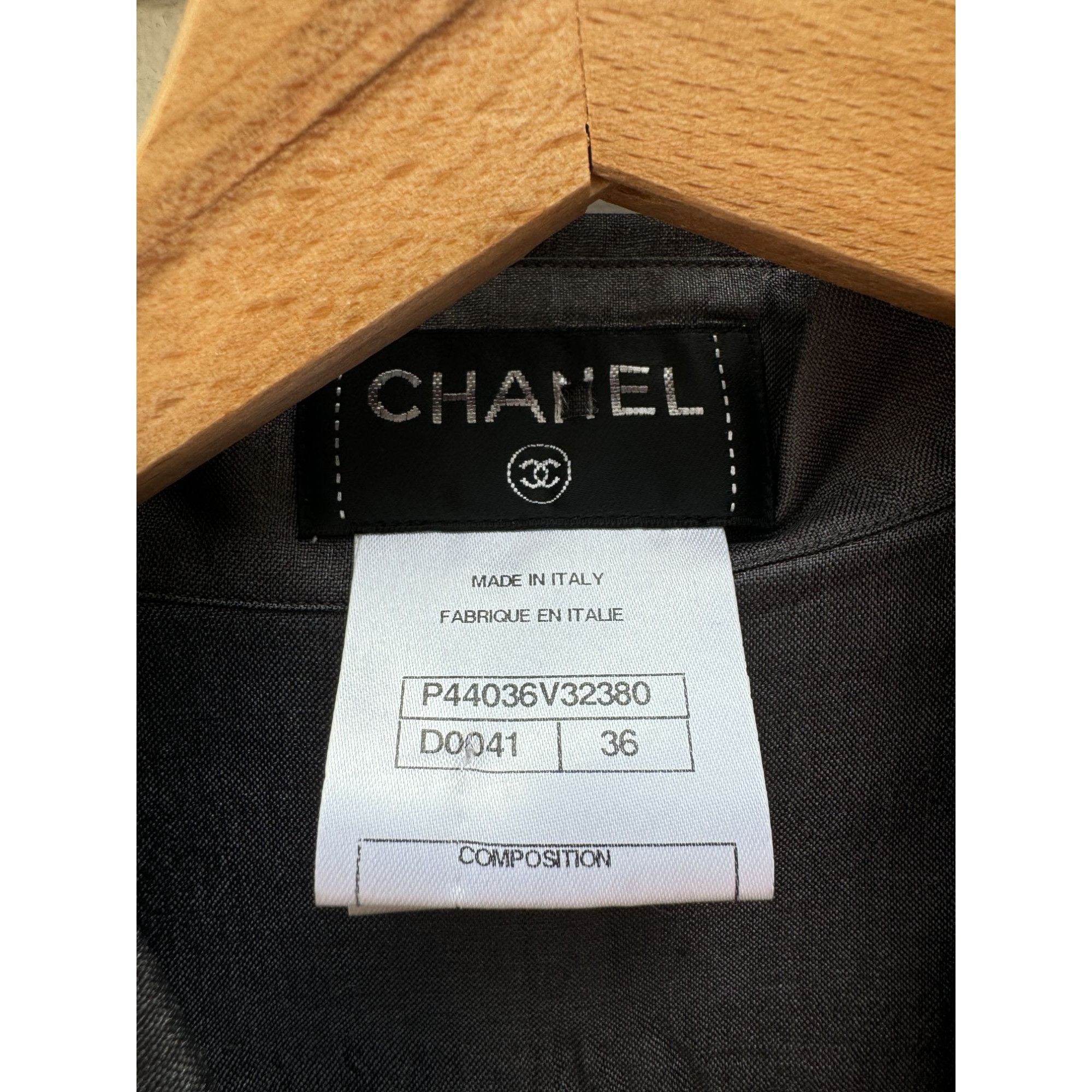 Chanel Grey Pleated Silk Blouse Size XS / US 0-2 / IT 36-38 - 7 Thumbnail