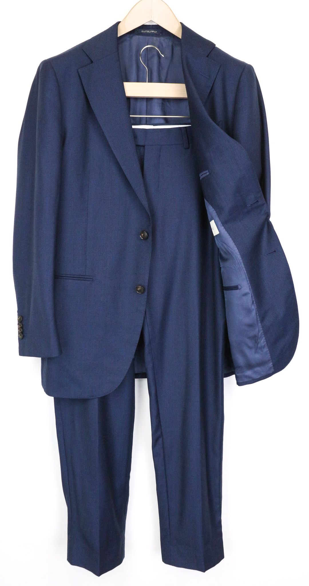 Suitsupply LA SPALLA UK42R Blue Pure Wool 2 Piece Suit 78886 Size 42R - 1 Thumbnail