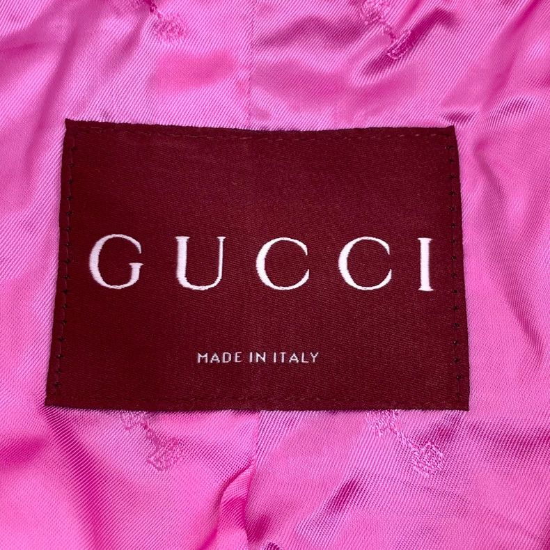 Gucci GucciPink logo jacquad full-print single-breasted cotton la Size XXS / US 00 / IT 34 - 5 Thumbnail