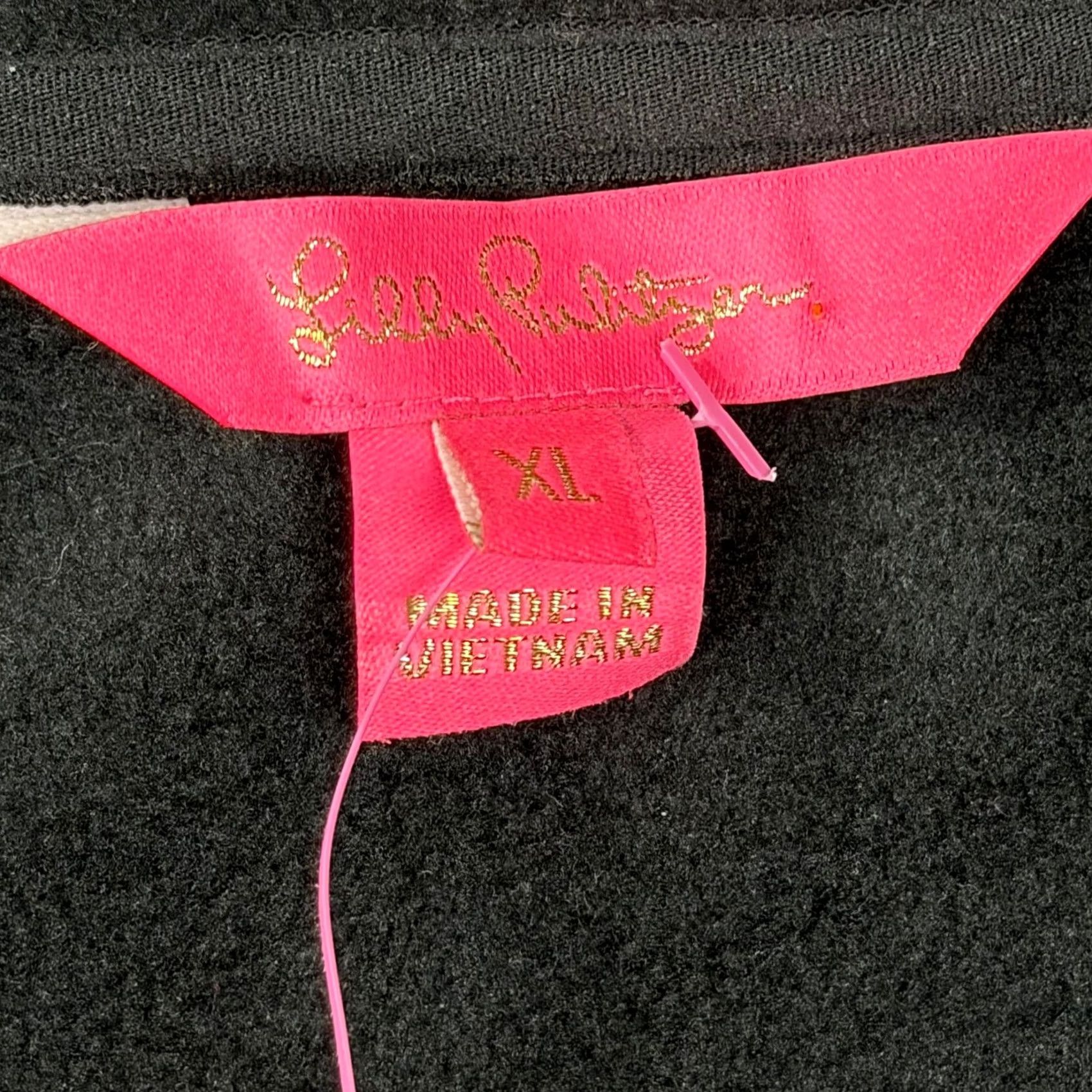 Lilly Pulitzer Lilly Pulitzer Cabello Fleece Zip-Up Jacket Black Puff Shoulder Mock Neck XL Womens Short Jacket Zipper Pocket (Casual, Travel) Size XL / US 12-14 / IT 48-50 - 4 Thumbnail