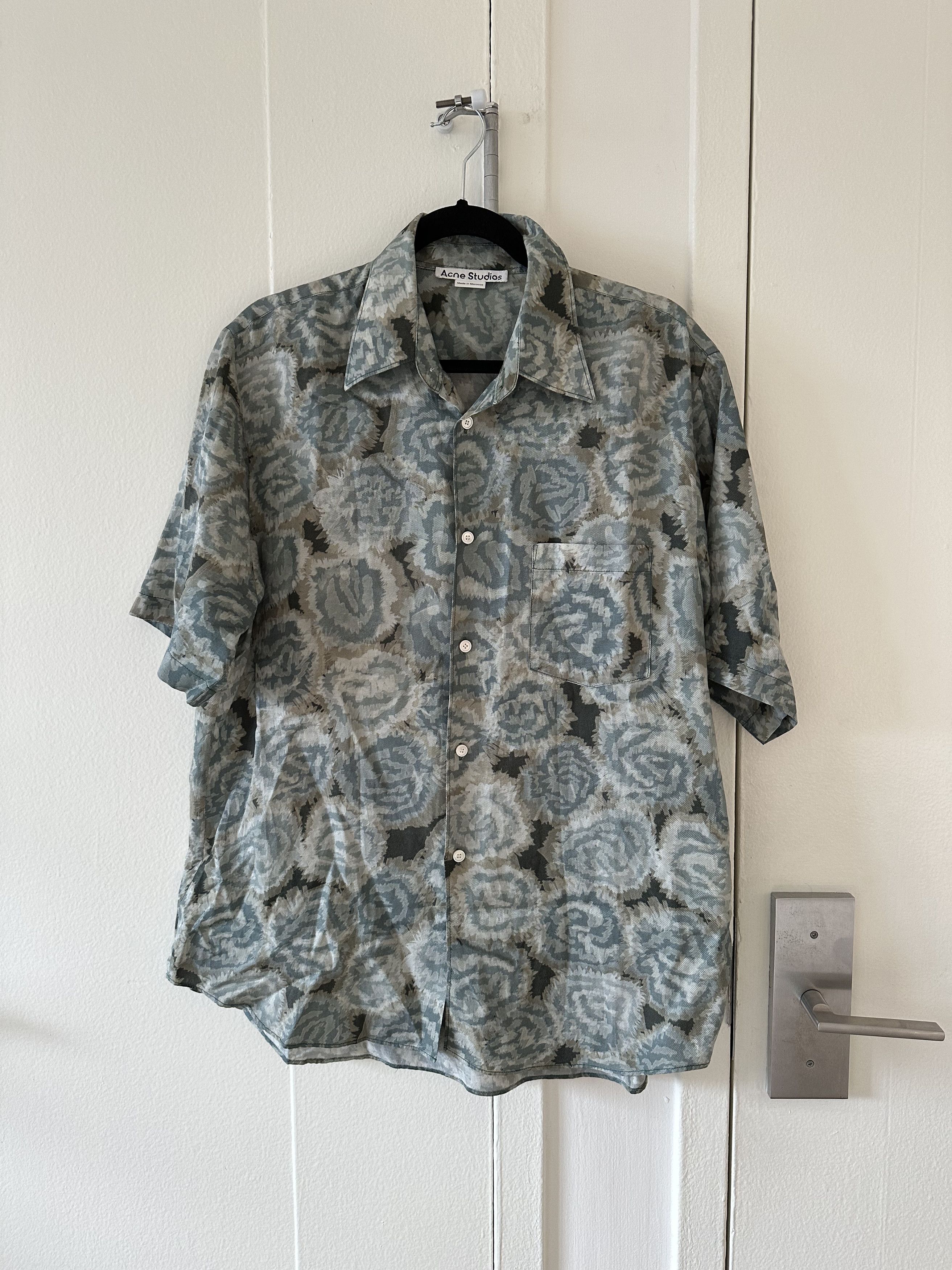 Acne Studios Acne Studios Floral Short Sleeve Button Up Shirt Size US M / EU 48-50 / 2 - 1 Thumbnail