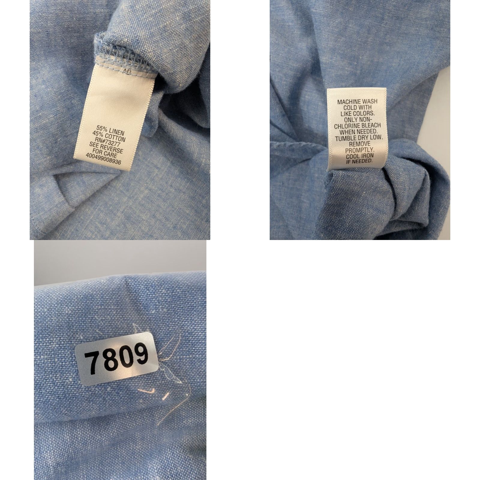 Croft & Barrow VINTAGE Croft & Barrow Linen Shirt Mens L Short Sleeve Button-Down Blue Easy Care Size US L / EU 52-54 / 3 - 8 Thumbnail