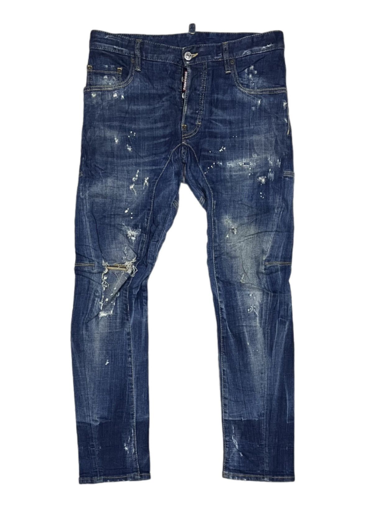 image of Distressed Denim Dsquared2 Made In Italy Skinny Denim, Men's (Size 32)