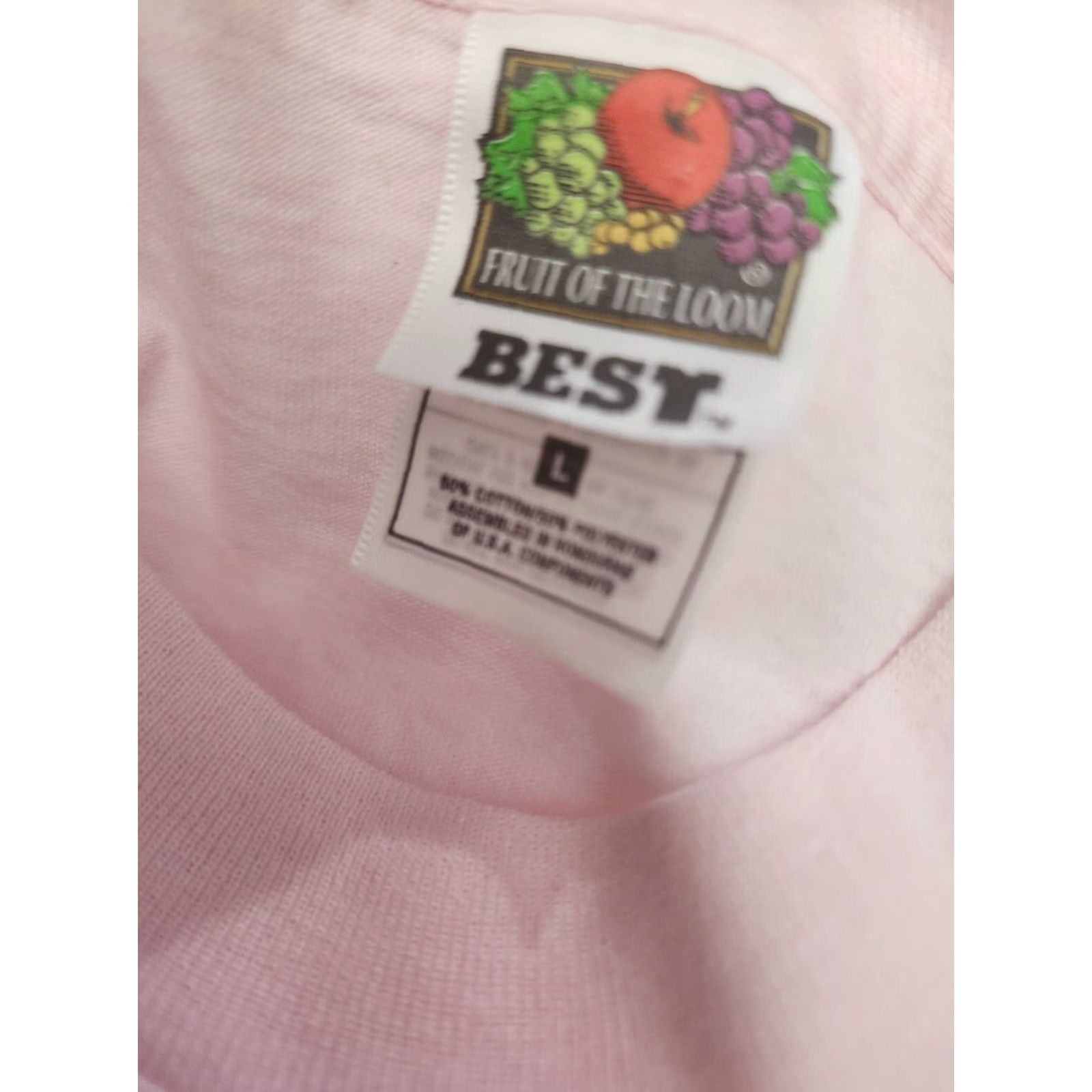 Fruit Of The Loom VINTAGE 80s 90s Heart Puff Paint T-Shirt Women Small Pink Cotton Grunge Art Retro Size L / US 10 / IT 46 - 5 Thumbnail