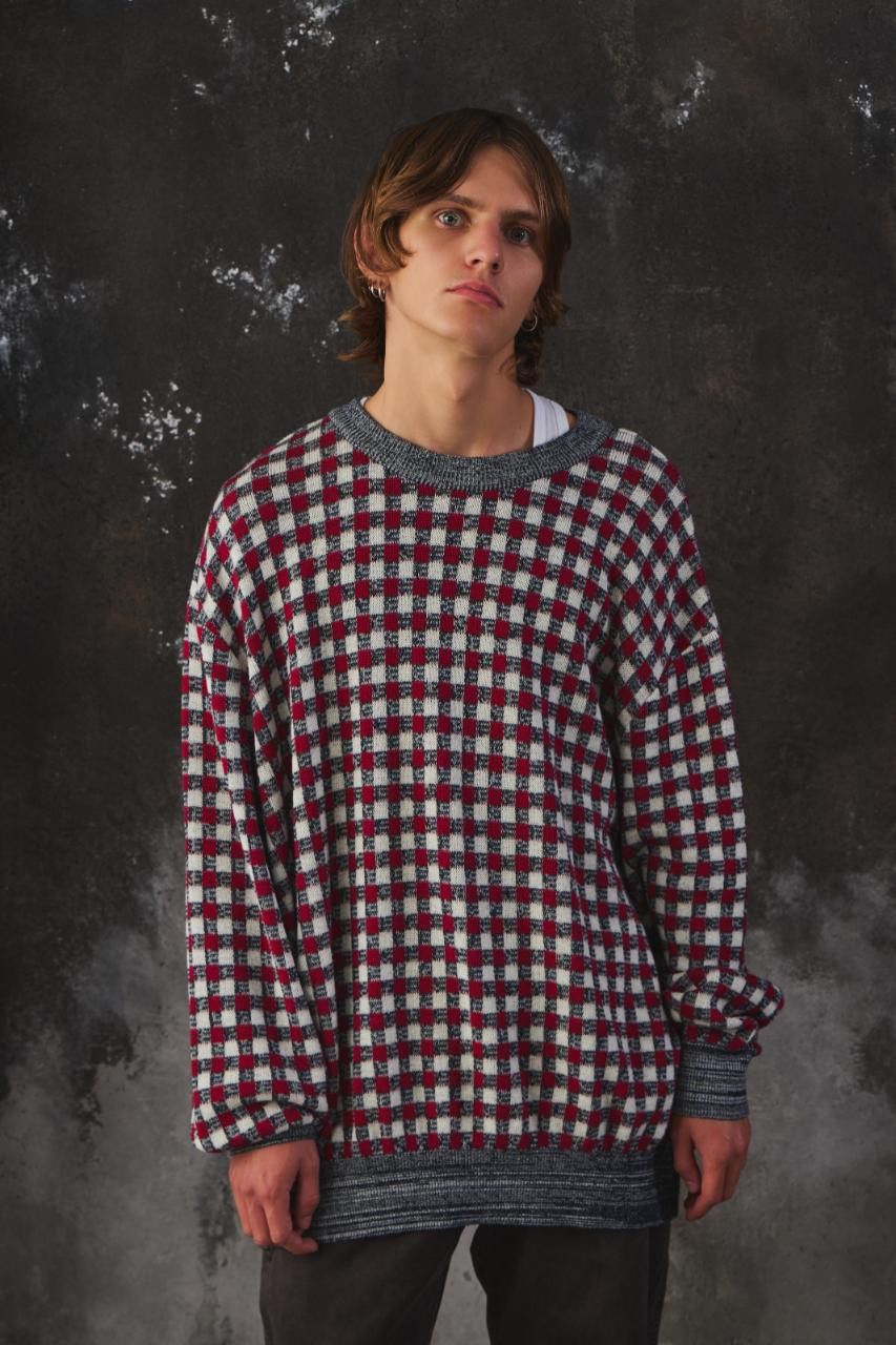 Takahiromiyashita The Soloist. TAKAHIROMIYASHITA TheSoloist. Check Crewneck Knit Sweater Size US S / EU 44-46 / 1 - 2 Thumbnail
