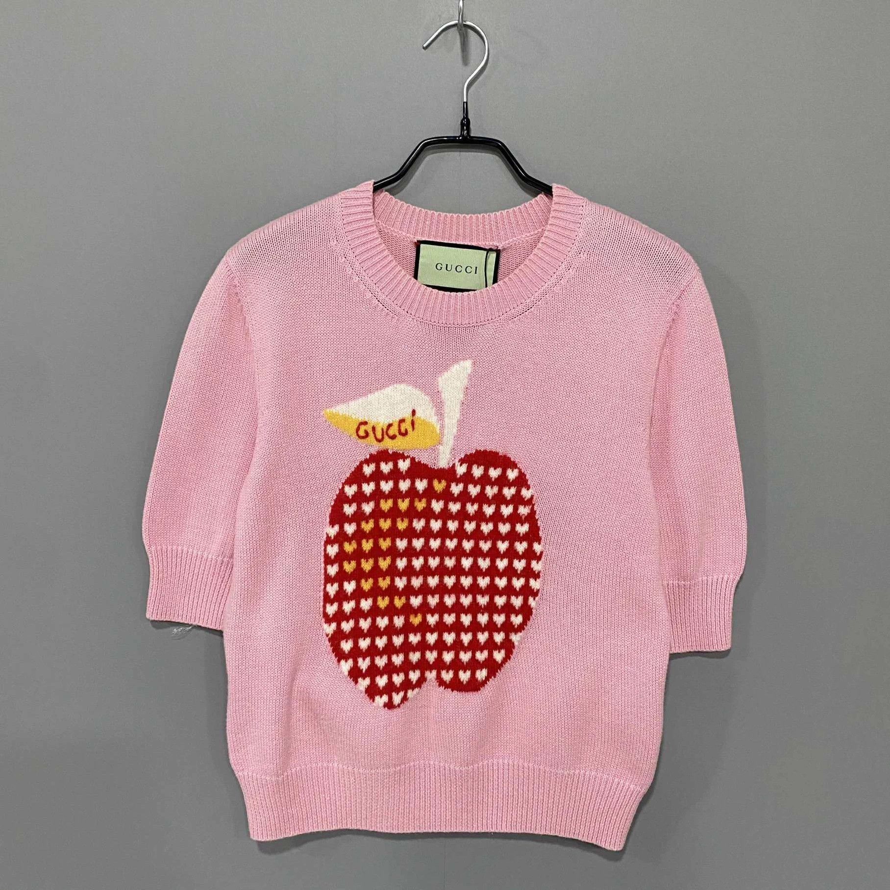 Gucci Gucci Pink Short-Sleeve Knit Sweater S Size S / US 4 / IT 40 - 2 Thumbnail
