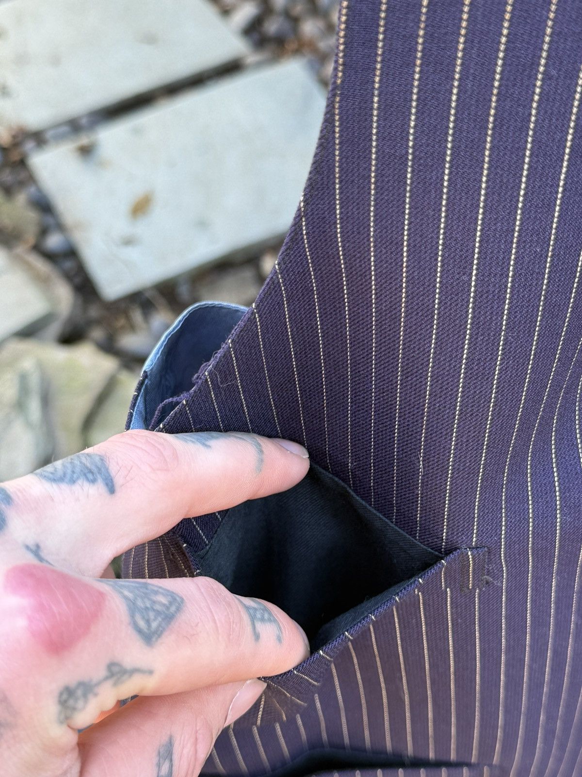 Vintage Vintage Custom Pinestriped Vest Duck Silk/Wool Retail $398 🇺🇸 Size 42R - 5 Thumbnail