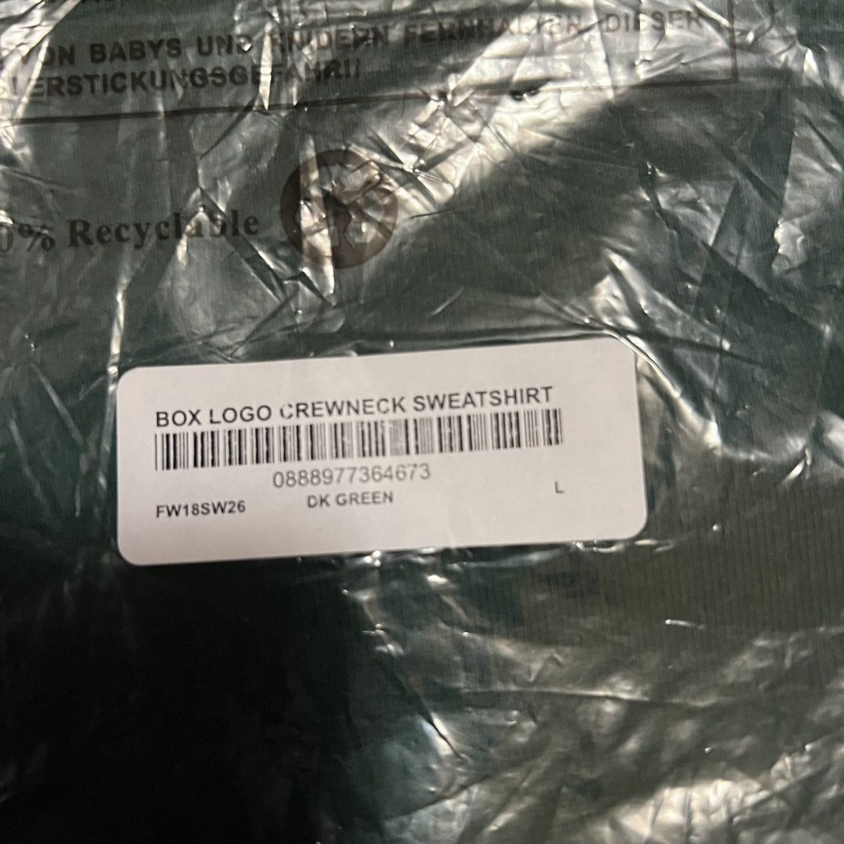 Supreme Supreme Box Logo Crewneck FW18 Dark Green Size: L Size US L / EU 52-54 / 3 - 5 Thumbnail