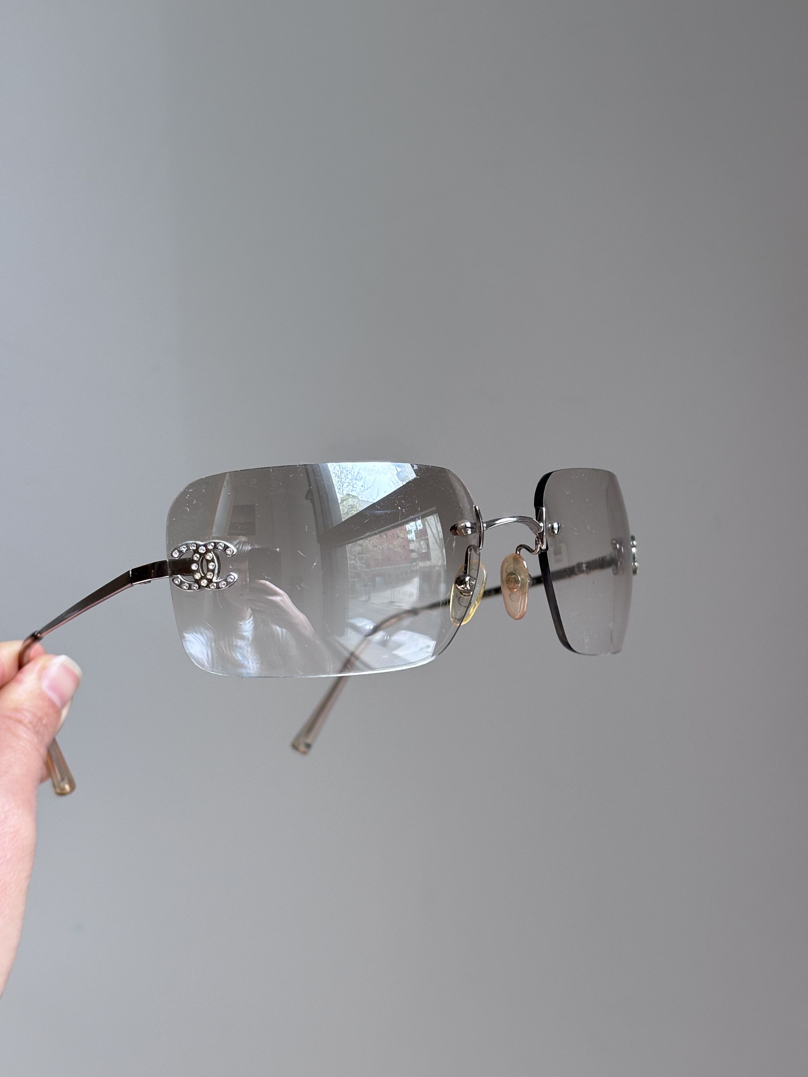 Chanel CHANEL Sunglasses 4017-D Rimless Rhinestones Vintage Size ONE SIZE - 4 Thumbnail