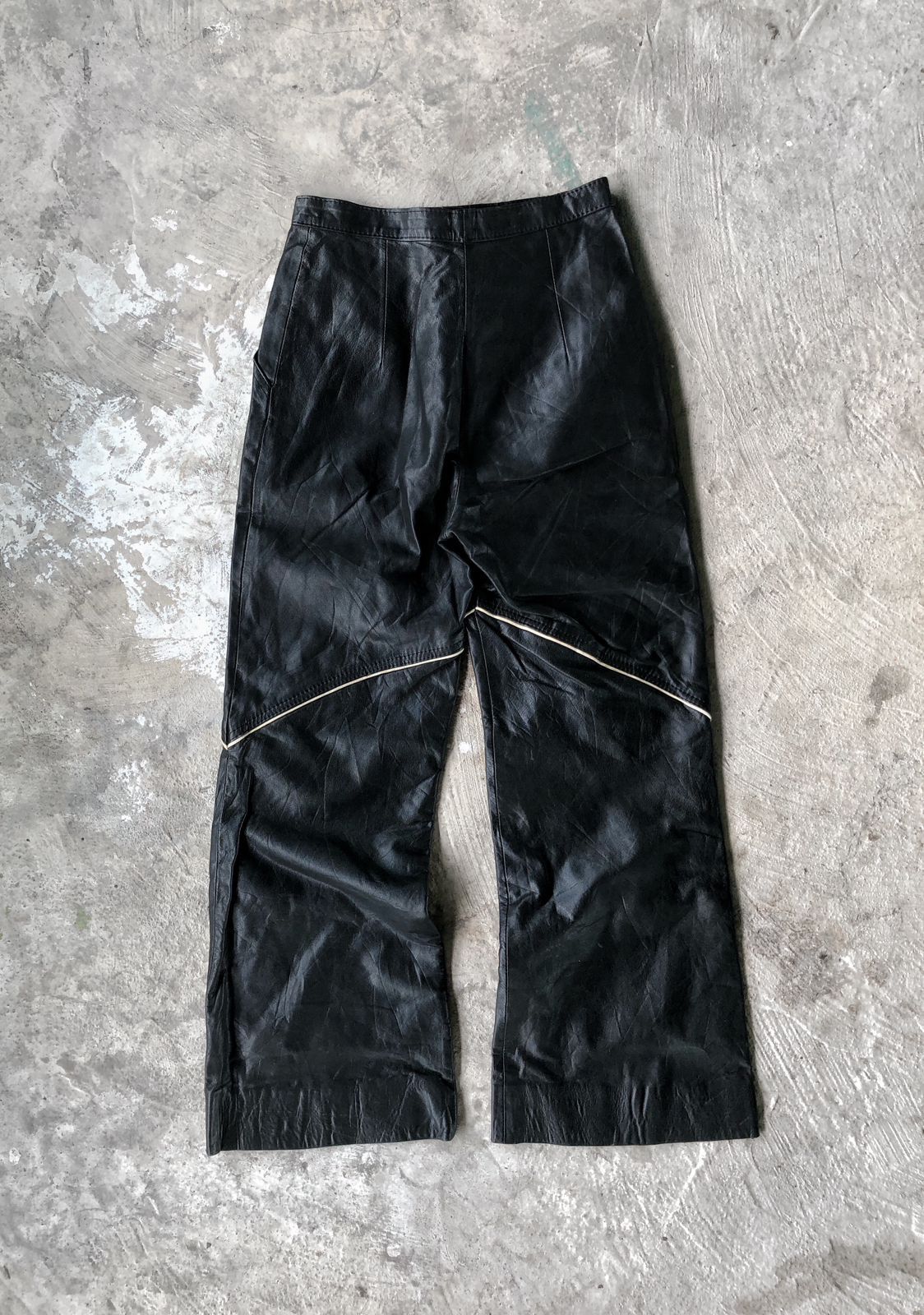 If Six Was Nine × Le Grande Bleu (L.G.B.) Carpe Diem Rider Flared Leather Pants Style Size US 27 - 2 Thumbnail