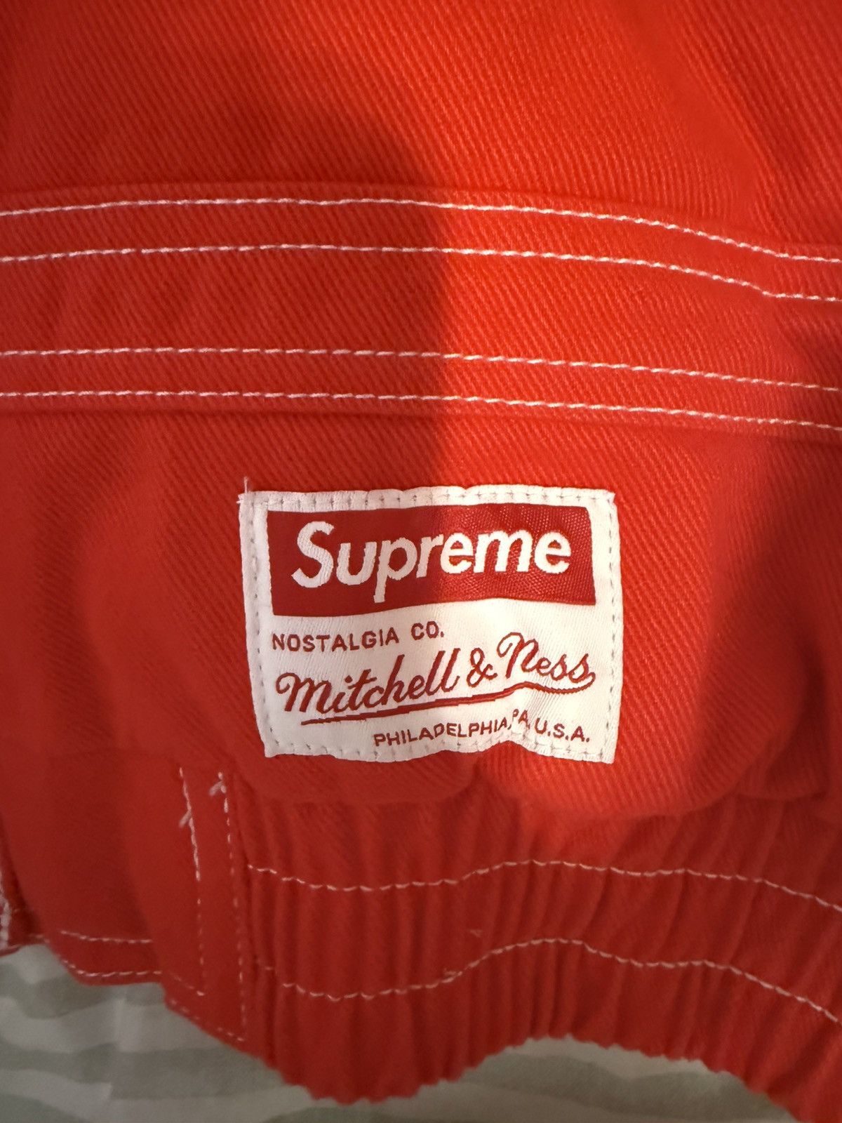 Mitchell & Ness × Supreme Supreme Mitchell & Ness Twill Stadium Jacket ‘Red’ Size US M / EU 48-50 / 2 - 2 Thumbnail