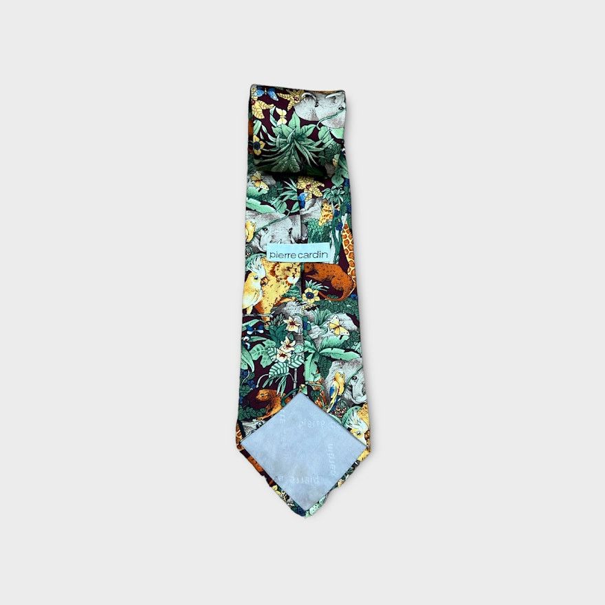 Pierre Cardin Pierre Cardin Men's Vintage 100% Silk Safari Tie | OS Size ONE SIZE - 3 Thumbnail