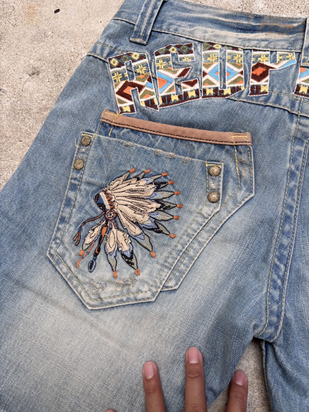 Le Grande Bleu (L.G.B.) RED PEPPER Indian Boot Cut Flared Jeans Denim Size 33 Size US 33 - 11 Thumbnail