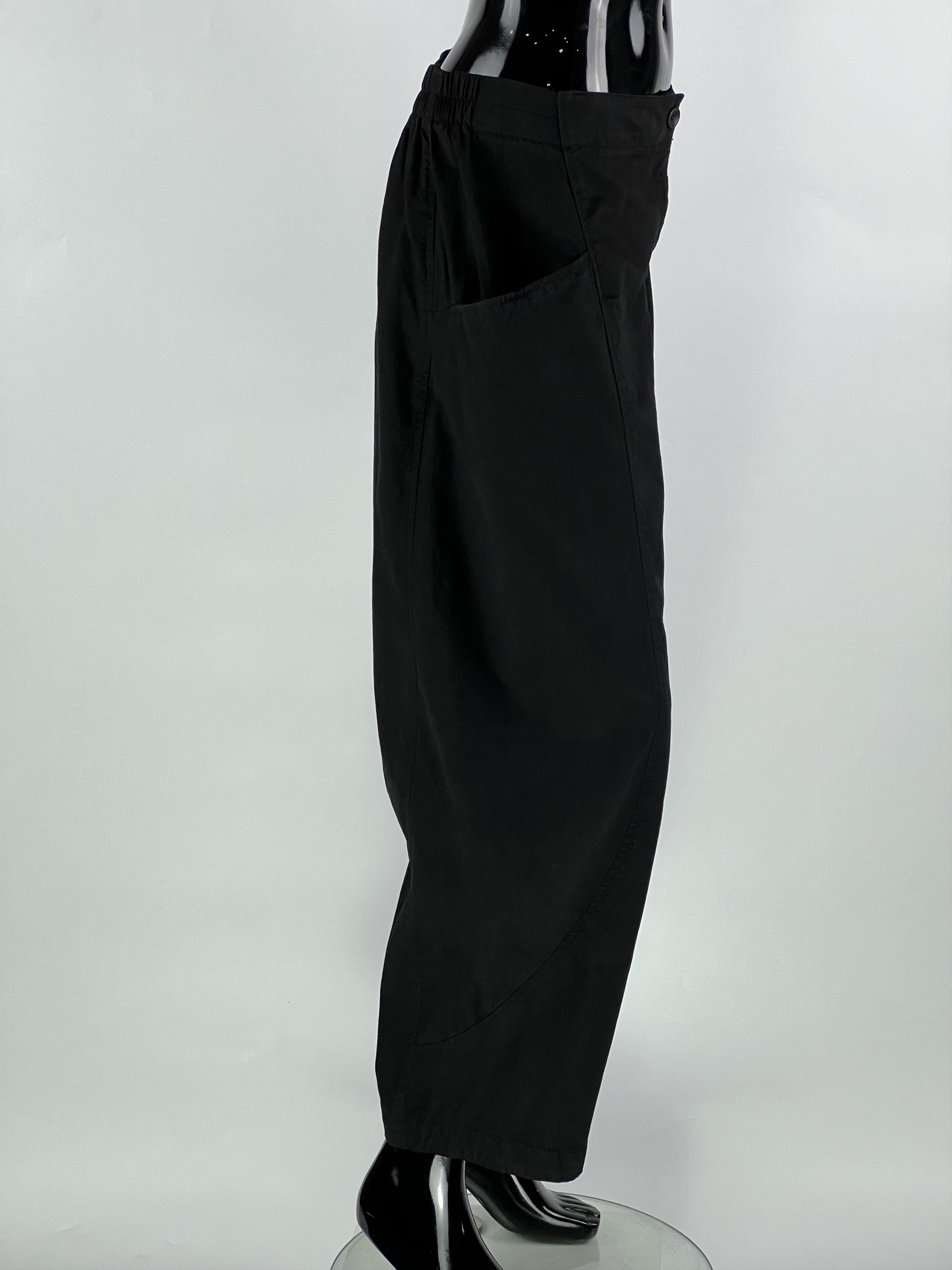 Designer Oska Black Cotton Lyocell Wide Leg Trousers Pants Size 2 Size 30" / US 8 / IT 44 - 2 Thumbnail