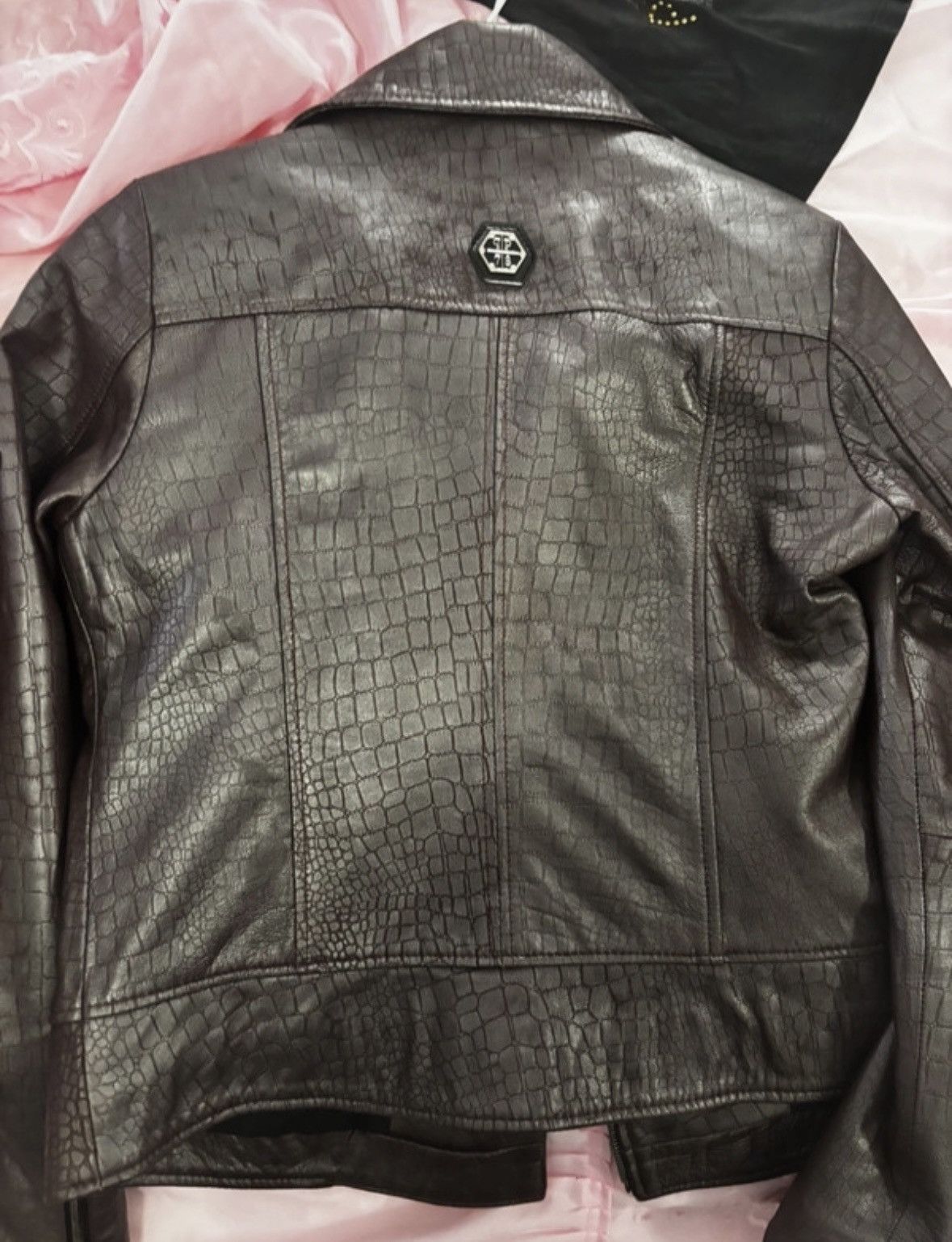Philipp Plein Philipp Plein crocodile-embossed leather moto jacket Size XL / US 12-14 / IT 48-50 - 6 Thumbnail