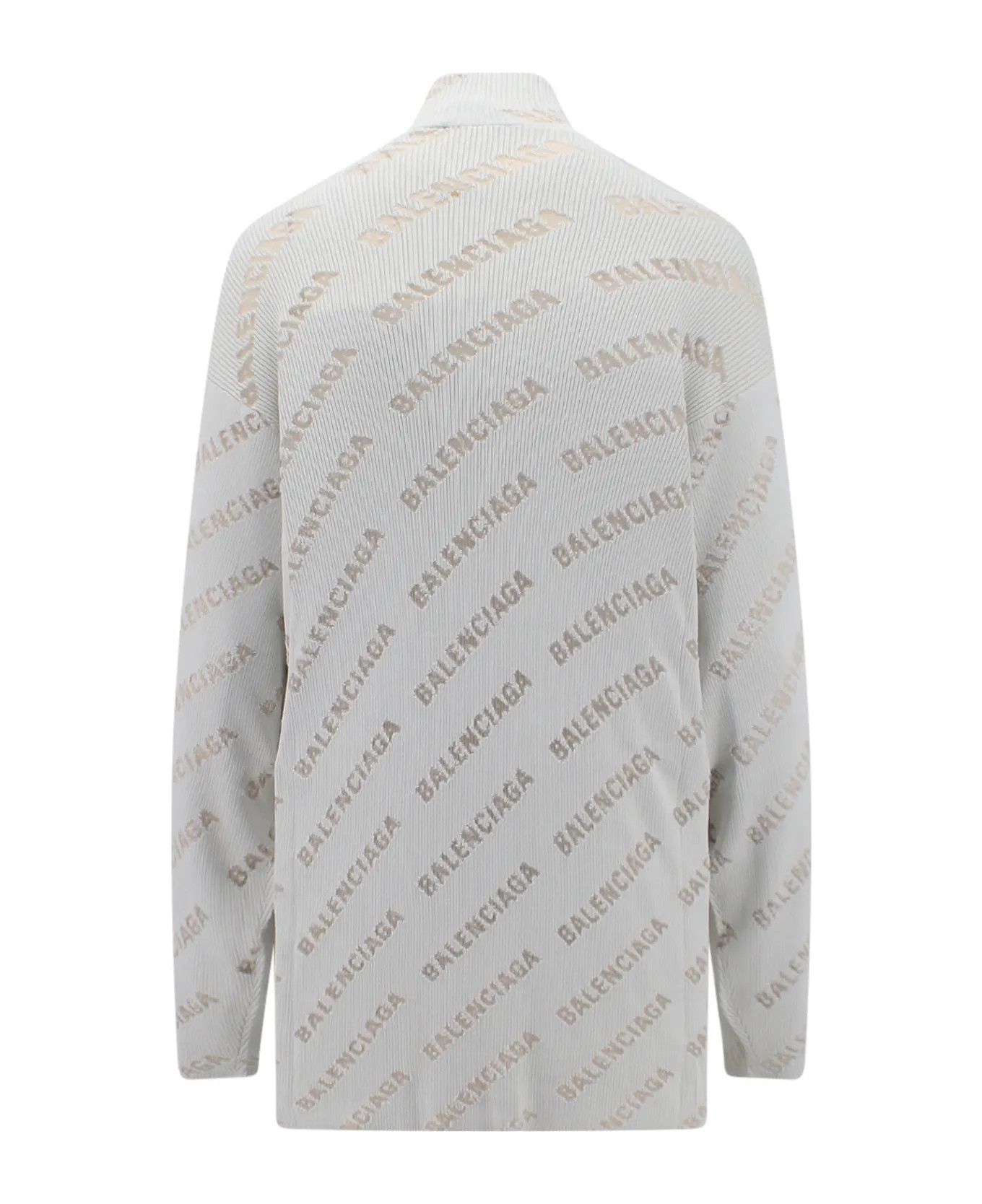 Balenciaga o1bcso1str0326 Mini Allover Logo Turtleneck Sweater in Grey Size S / US 4 / IT 40 - 2 Thumbnail