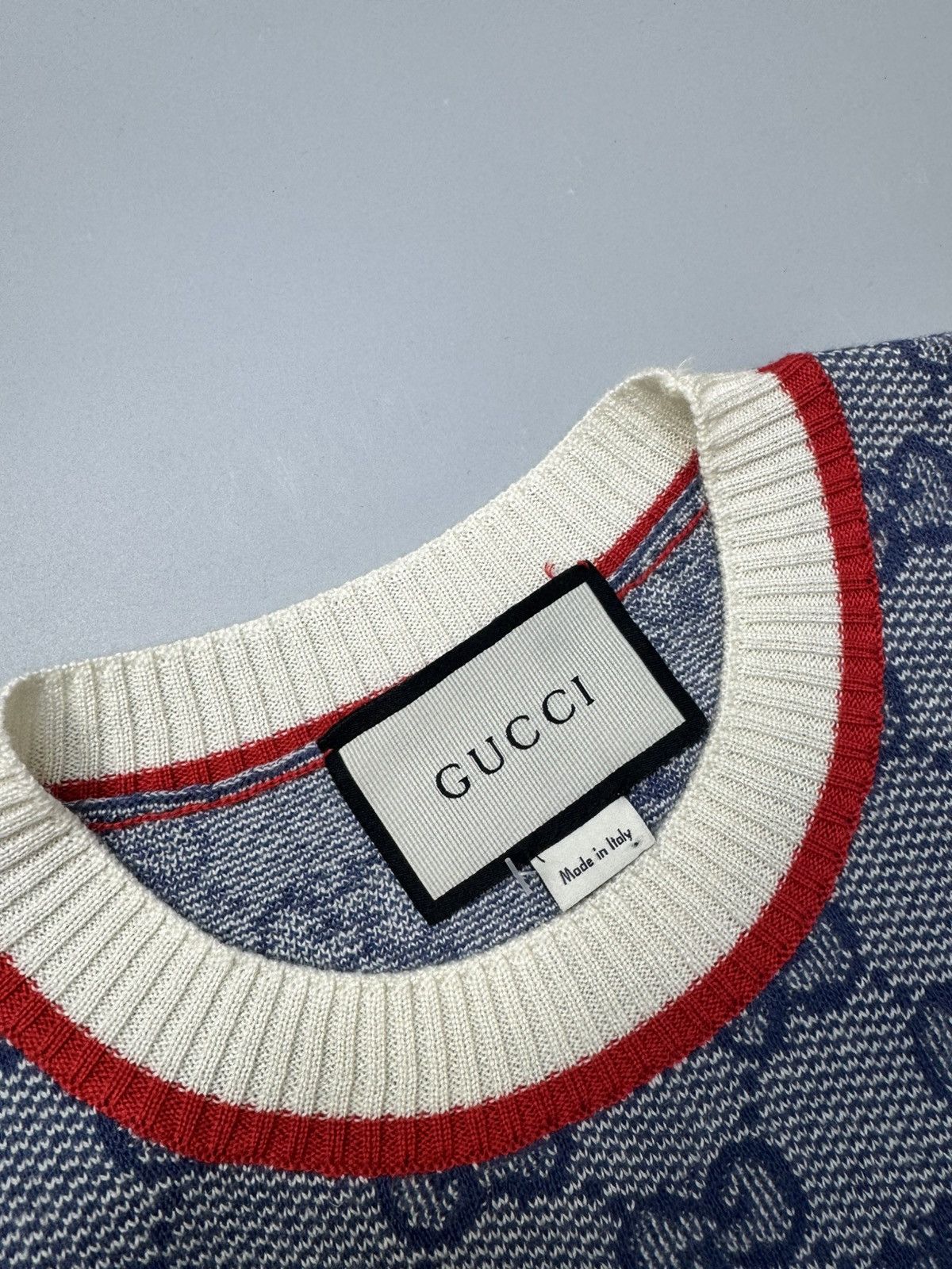 Gucci 2000s Gucci GG Monogram Knit Blouse Size M / US 6-8 / IT 42-44 - 4 Thumbnail