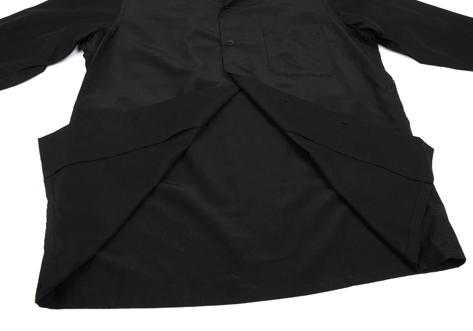 Yohji Yamamoto Yohji Yamamoto Silk Blend Open Collar Shirt Size US L / EU 52-54 / 3 - 10 Thumbnail