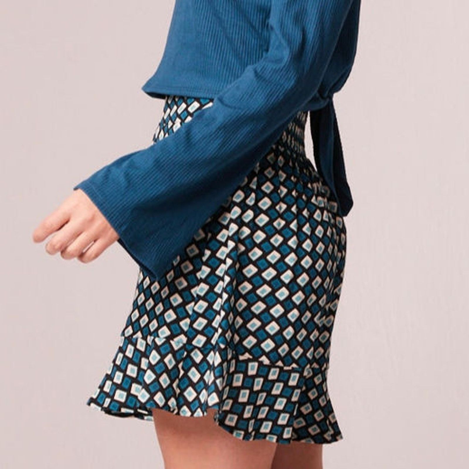 Other Preppy Diamond Mini Skirt Ruffle Hem XS NWT Band of the Free Size 25" / US 0 / IT 36 - 4 Thumbnail