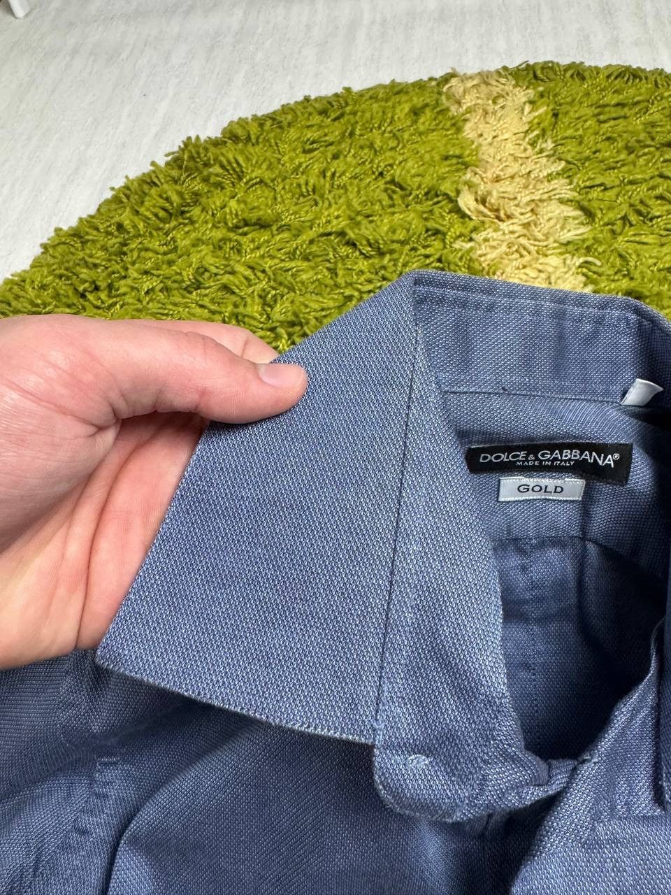 Dolce & Gabbana Dolce & Gabbana Gold Blue Button Up Dress Shirt Size US S / EU 44-46 / 1 - 4 Thumbnail