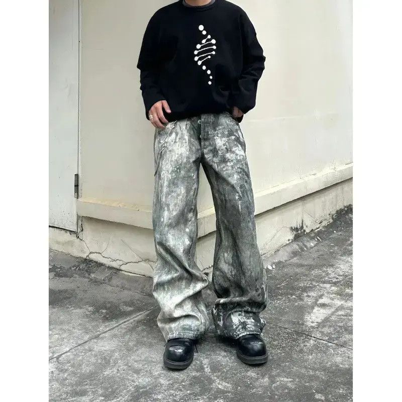 Japanese Brand Retro camouflage loose wide leg jeans Size US 32 / EU 48 - 1 Thumbnail