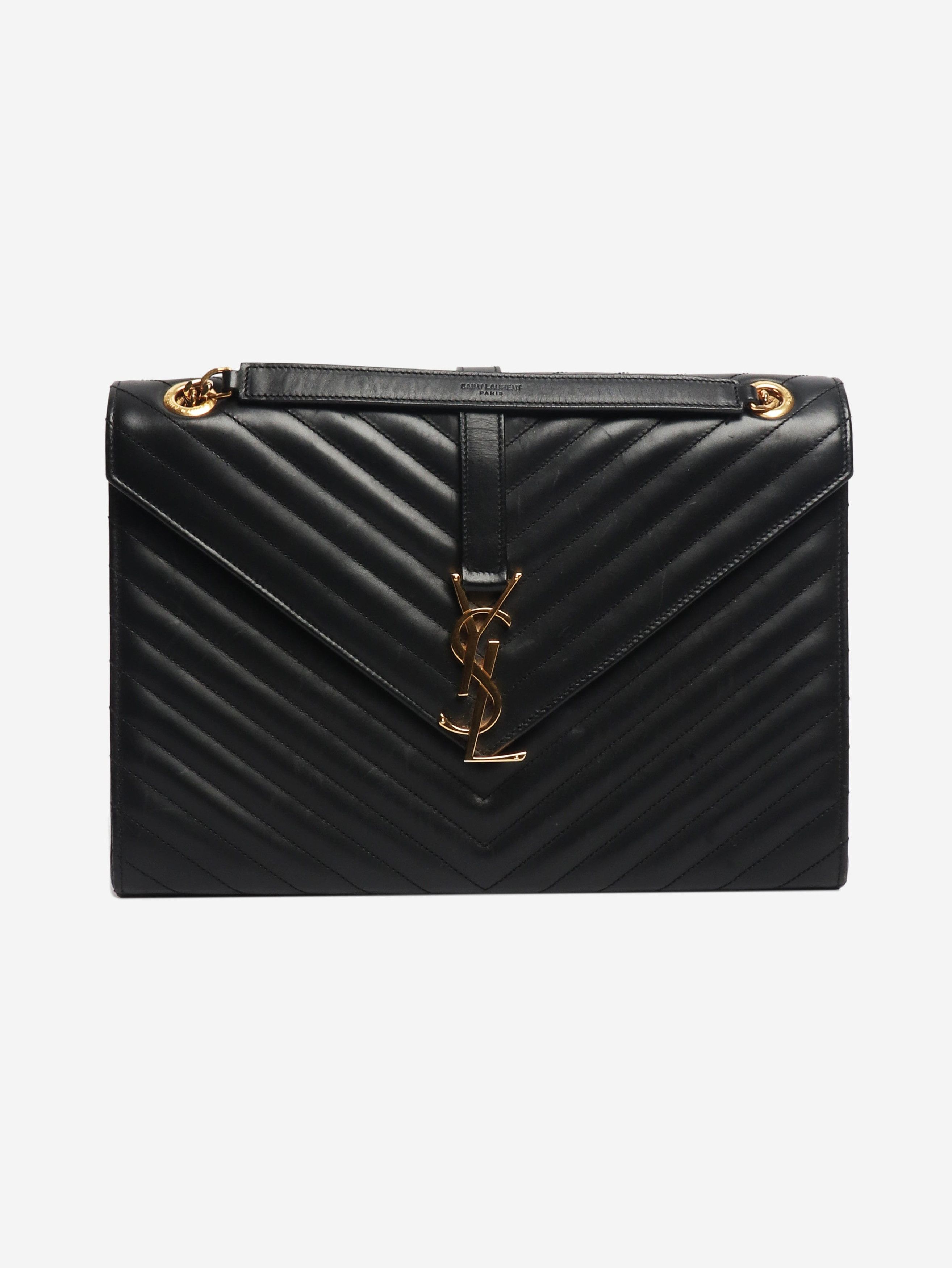 Other Black leather chevron large envelope bag Size ONE SIZE - 1 Thumbnail