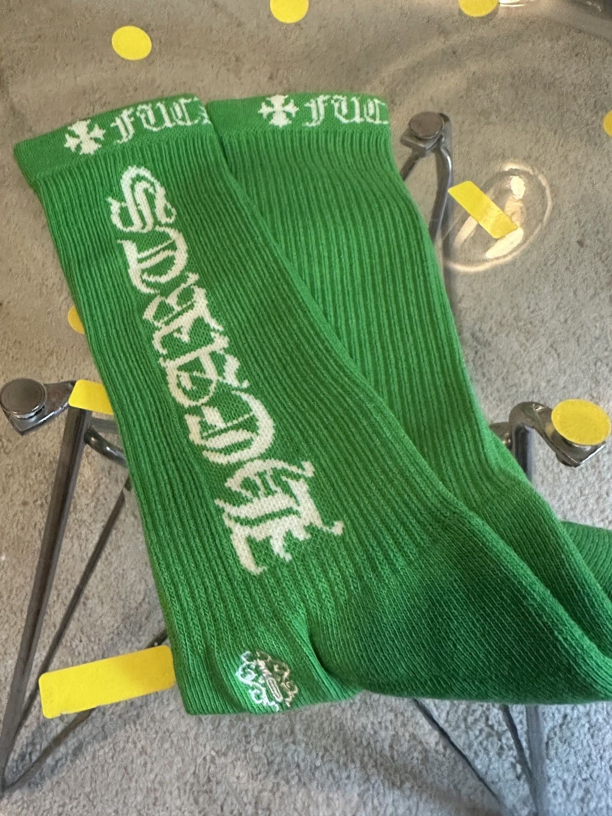 Chrome Hearts Fuck You Sport Socks Green/Orange | Grailed