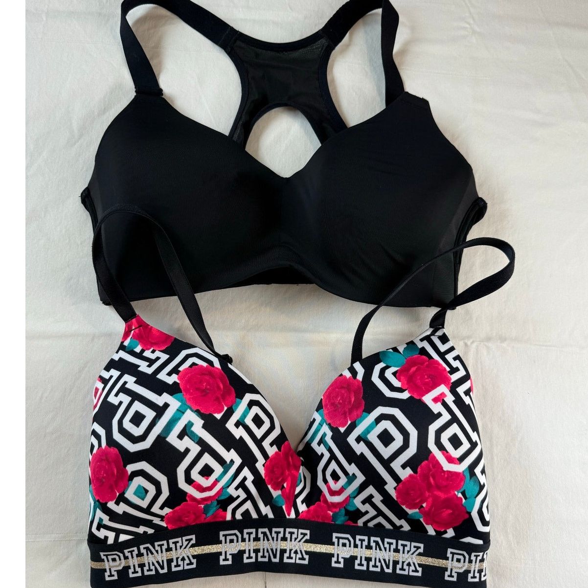 Victoria's Secret Bra Lot 32DD Victoria's Secret PINK & Avia D/DD Black Size ONE SIZE - 2 Thumbnail