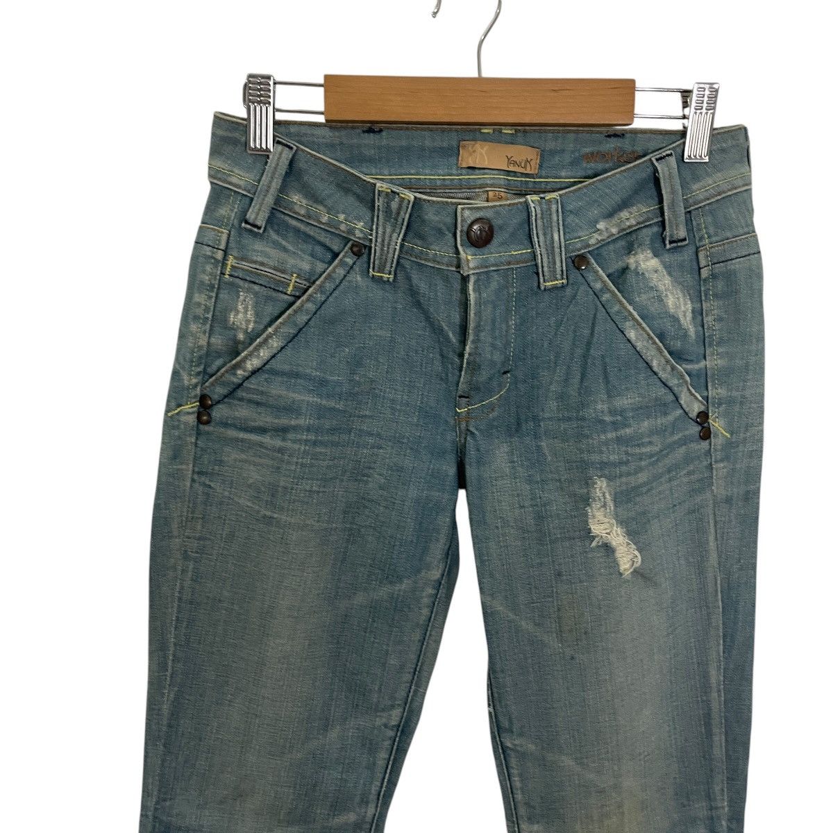 Japanese Brand Vintage Yanux Distressed Denim Size 29" - 3 Thumbnail