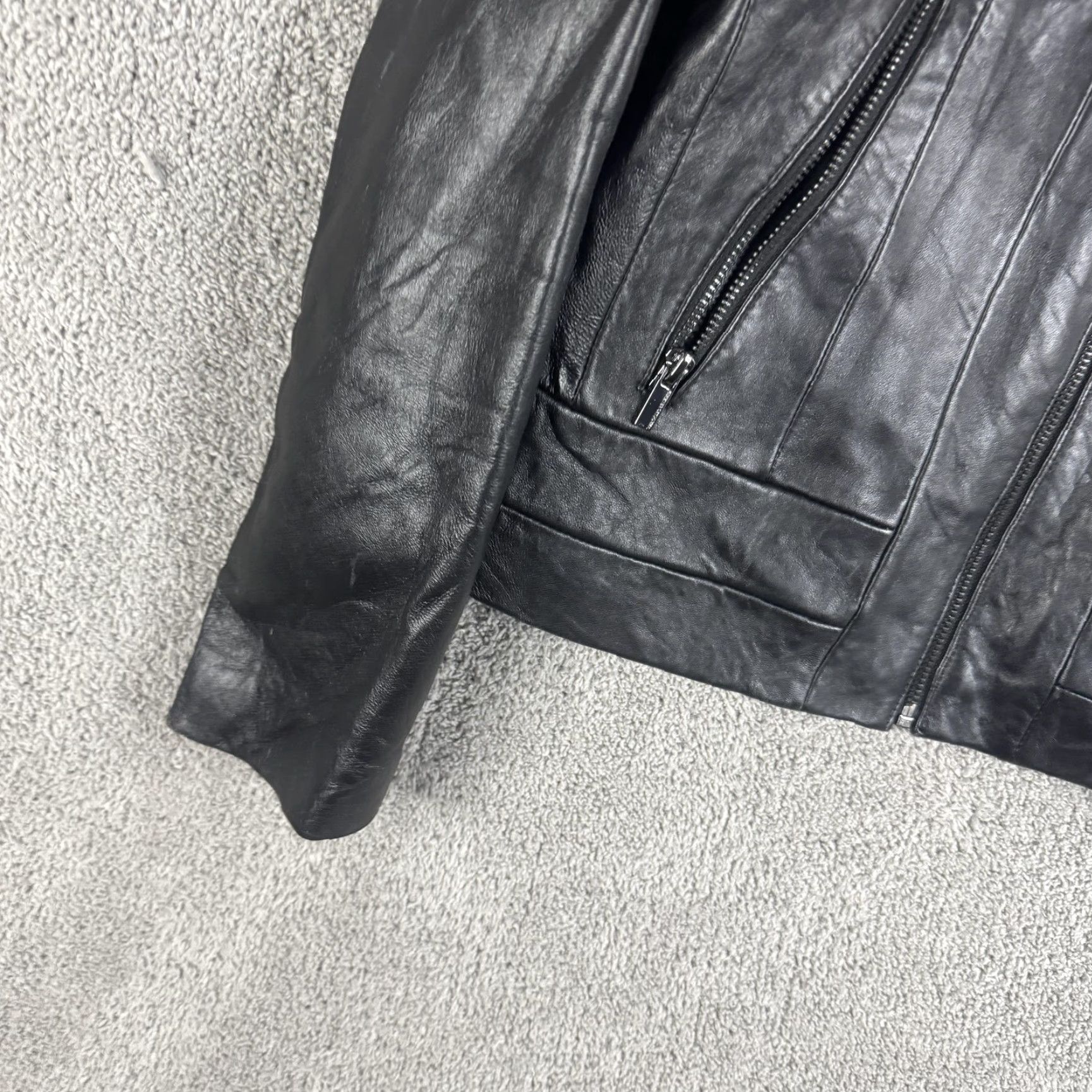 Vintage Wilsons Leather Jacket Womens Medium Black Genuine Leather Full Zip Pockets Size M / US 6-8 / IT 42-44 - 2 Thumbnail