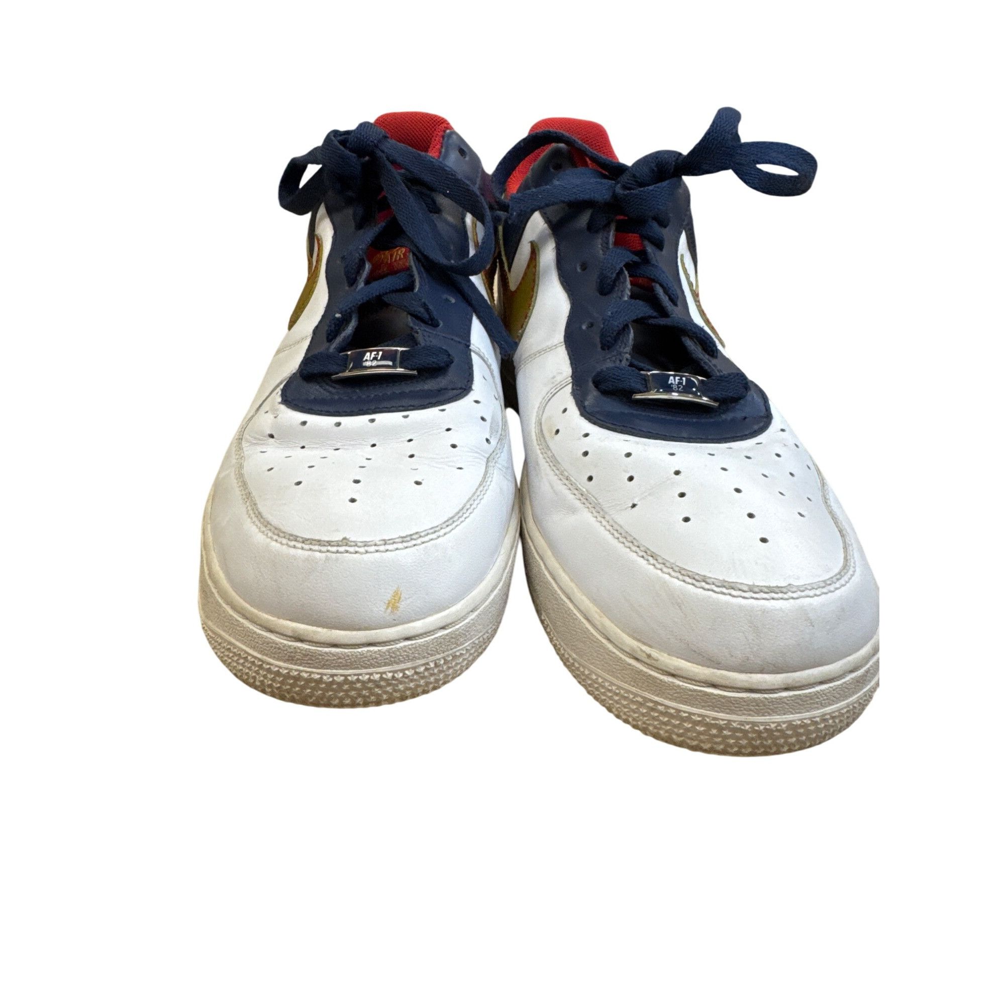 Nike Nike Air Force 1 82 Barkley mens White/Gold/Blue Low-Top Sne Size US 13 / EU 46 - 11 Thumbnail