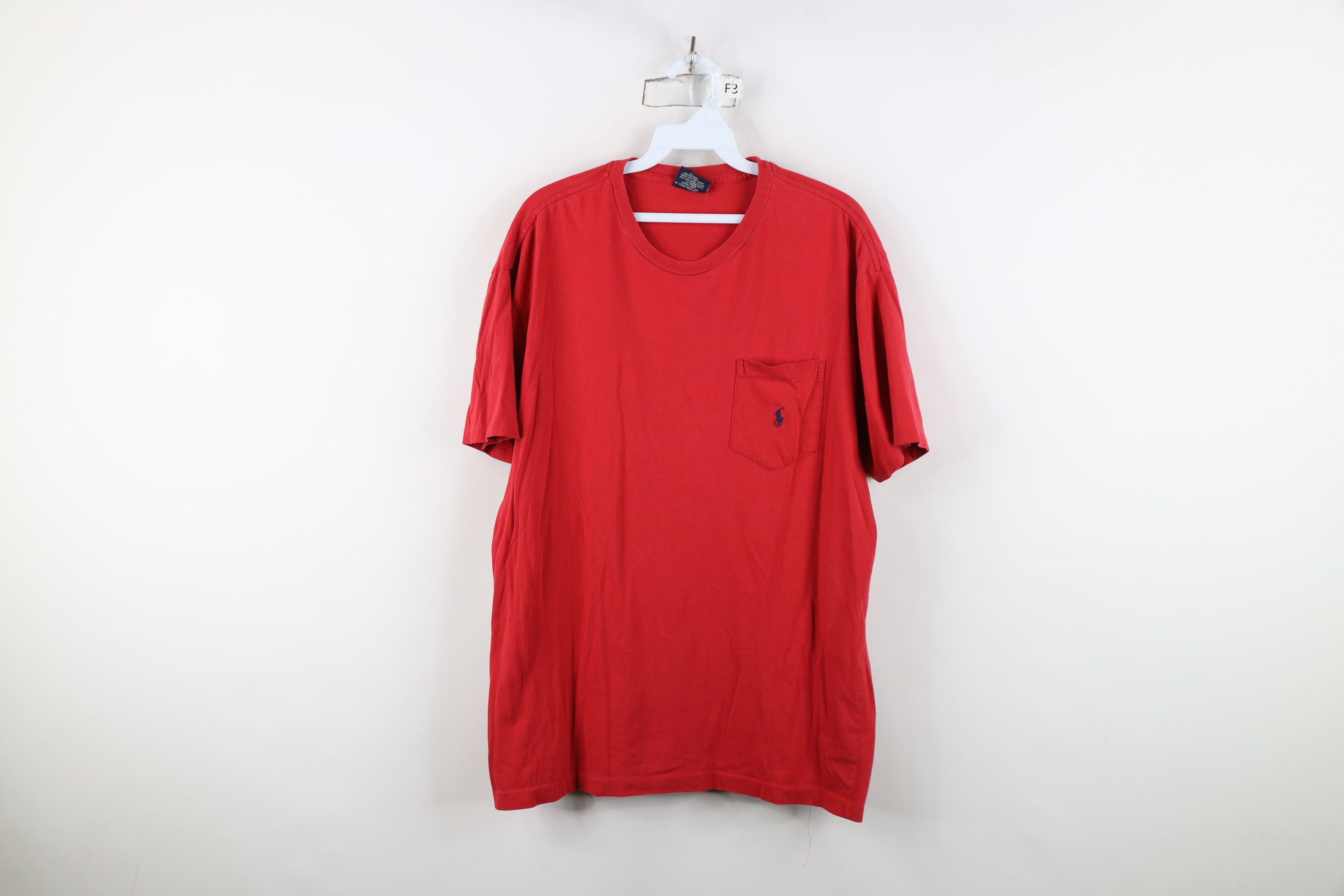 Ralph Lauren Vintage 90s Ralph Lauren Pocket T-Shirt Red Cotton USA Size US M / EU 48-50 / 2 - 1 Thumbnail