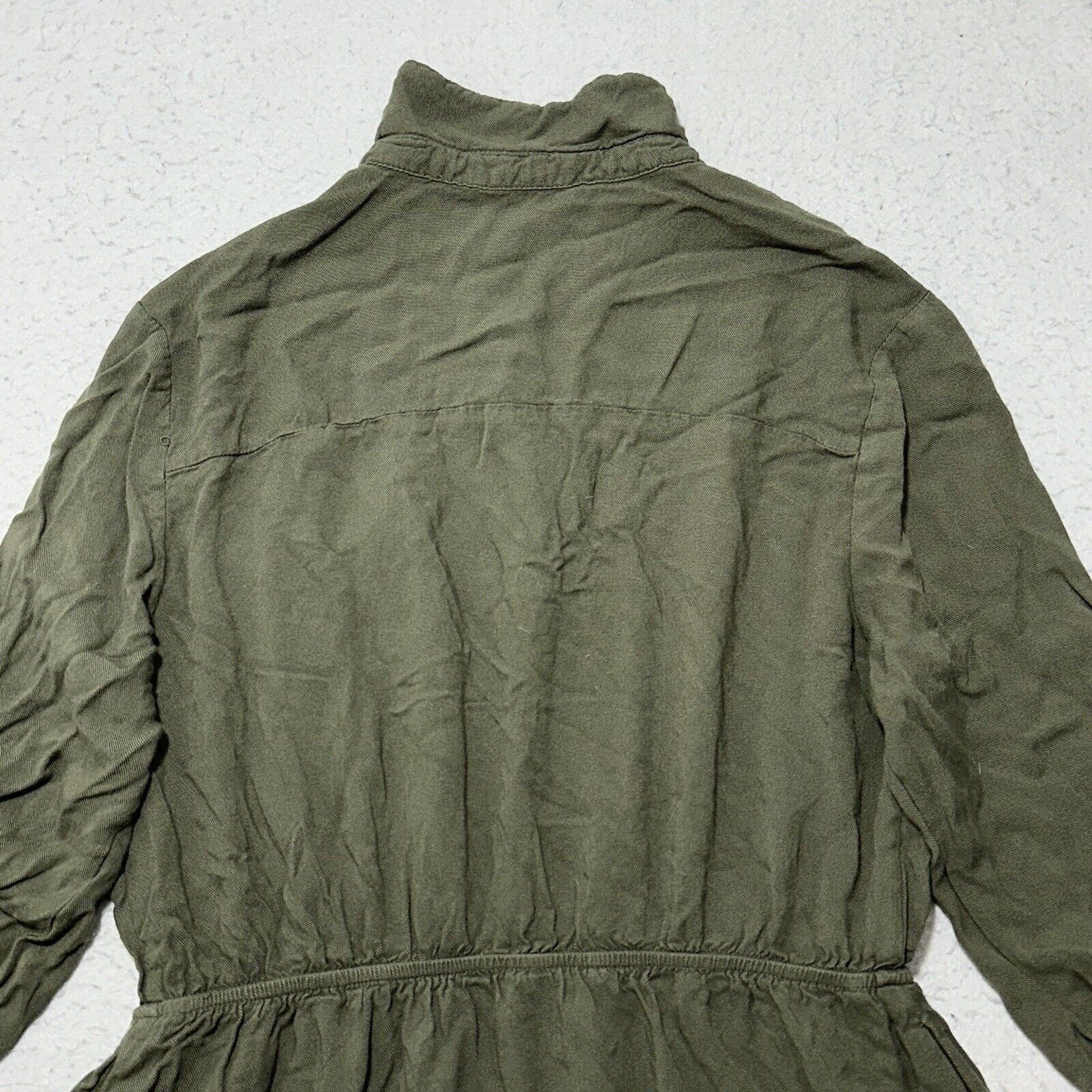 Forever 21 Forever 21 Medium Button Up Fit & Flare Dress Olive Green Size M / US 6-8 / IT 42-44 - 12 Thumbnail